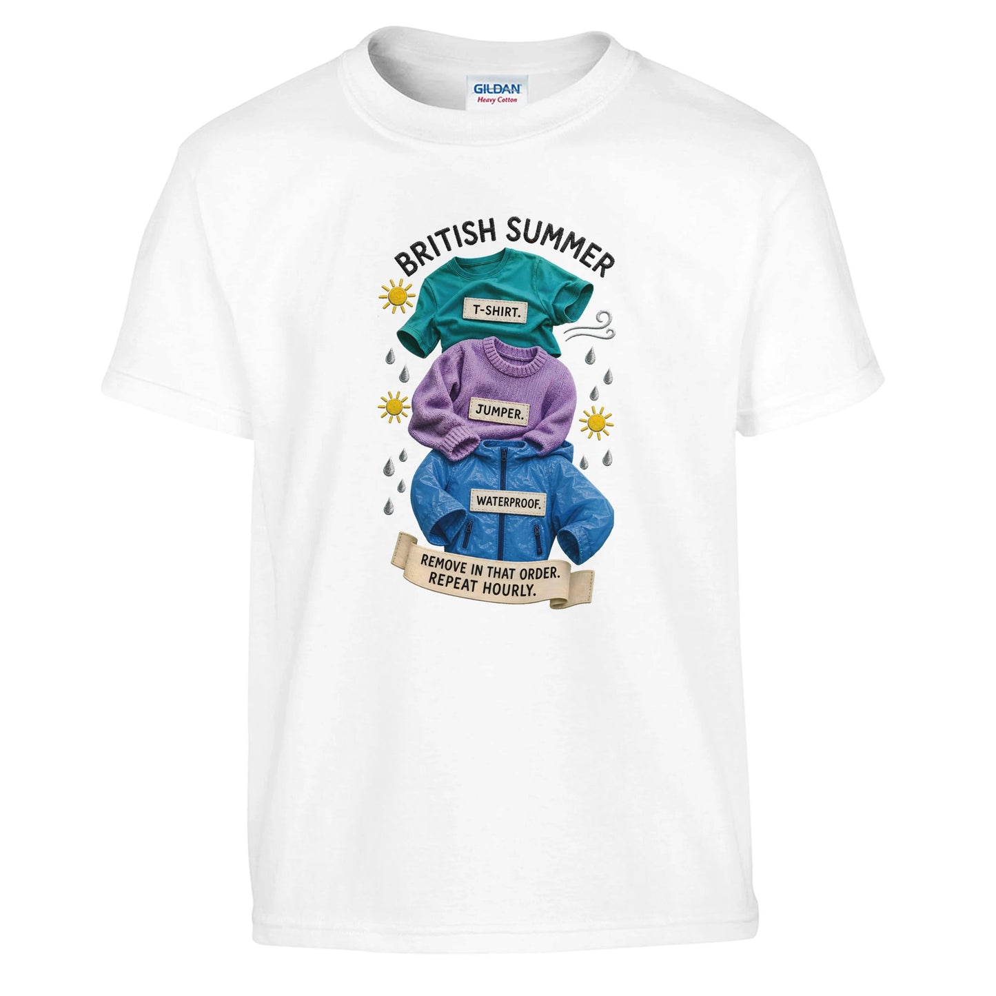 British Summer: Repeat Layers Hourly Kids' T-shirt — product view 1