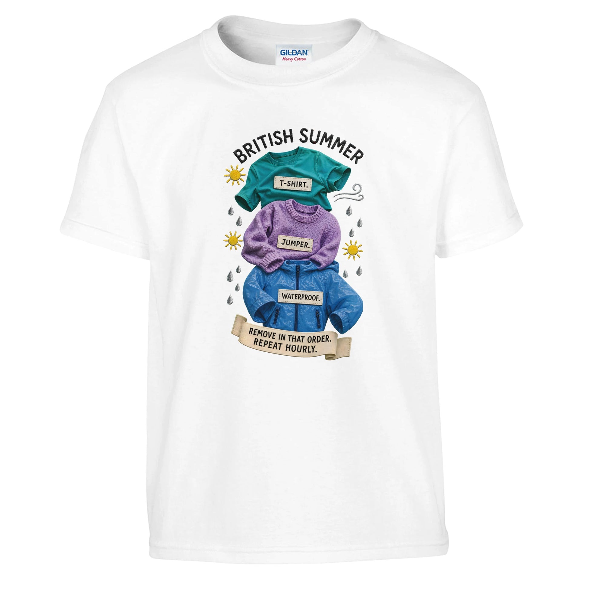 British Summer: Repeat Layers Hourly Kids' T-shirt — product view 1