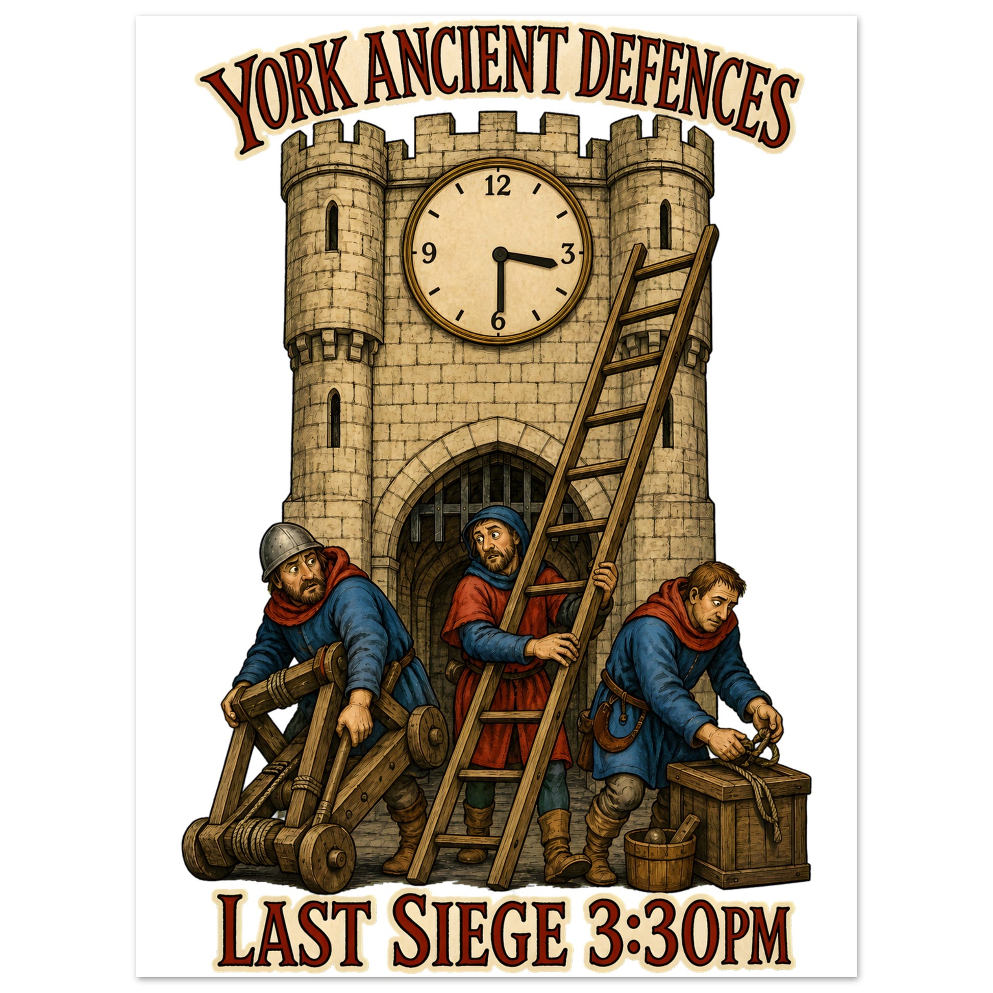 York Ancient Defences – Last Siege 3:30pm Aluminium Print — product view 1