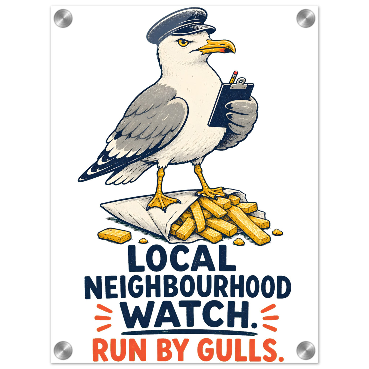Local Neighbourhood Watch: Run by Gulls Acrylic Print