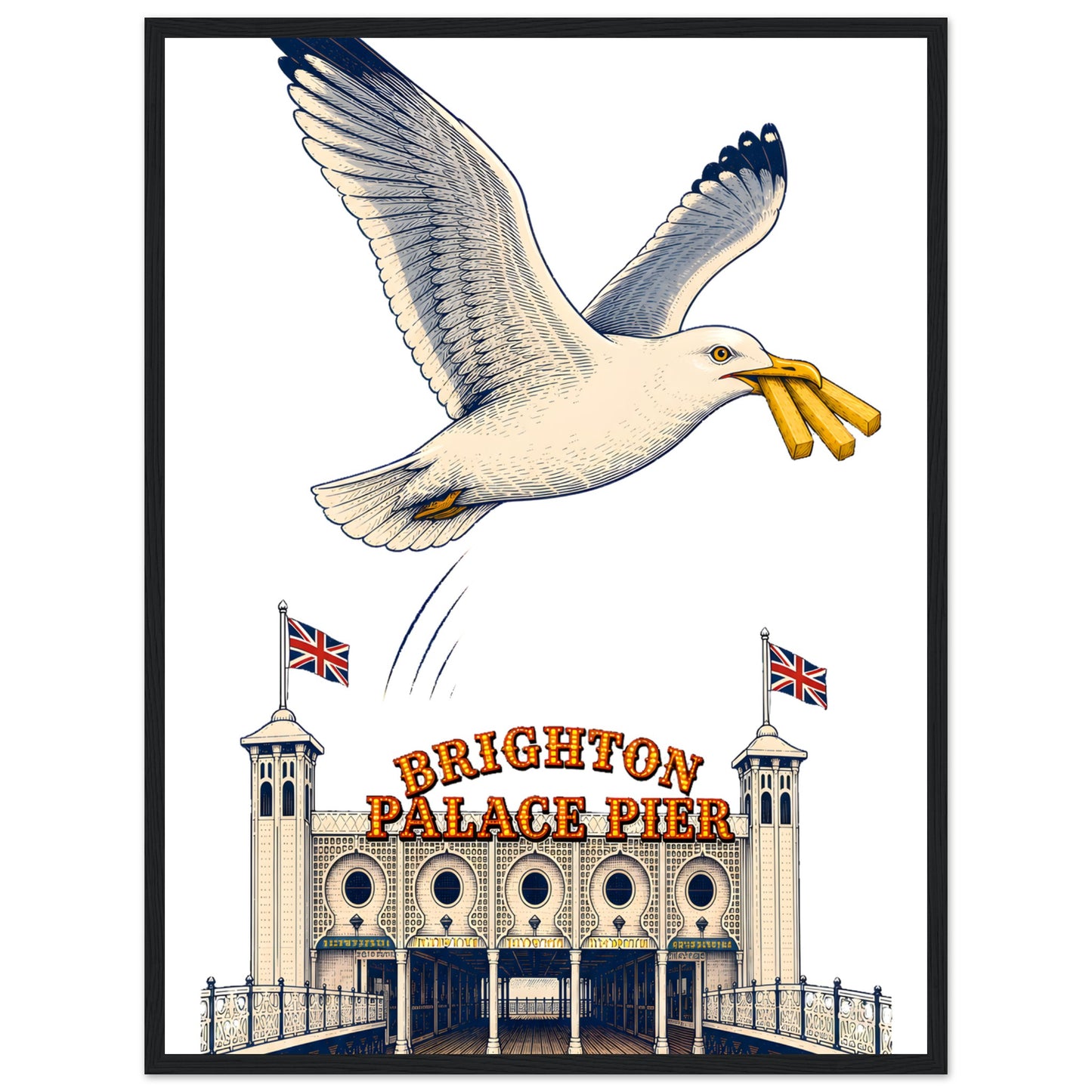 Brighton Palace Pier Chip Heist Framed Wall Art — product view 4