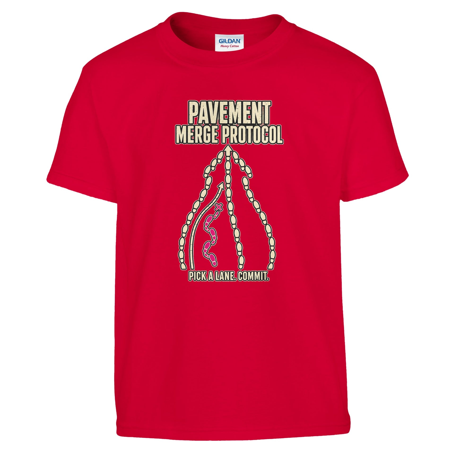 Pavement Merge Protocol — Pick a Lane Kids' T-shirt — product view 5