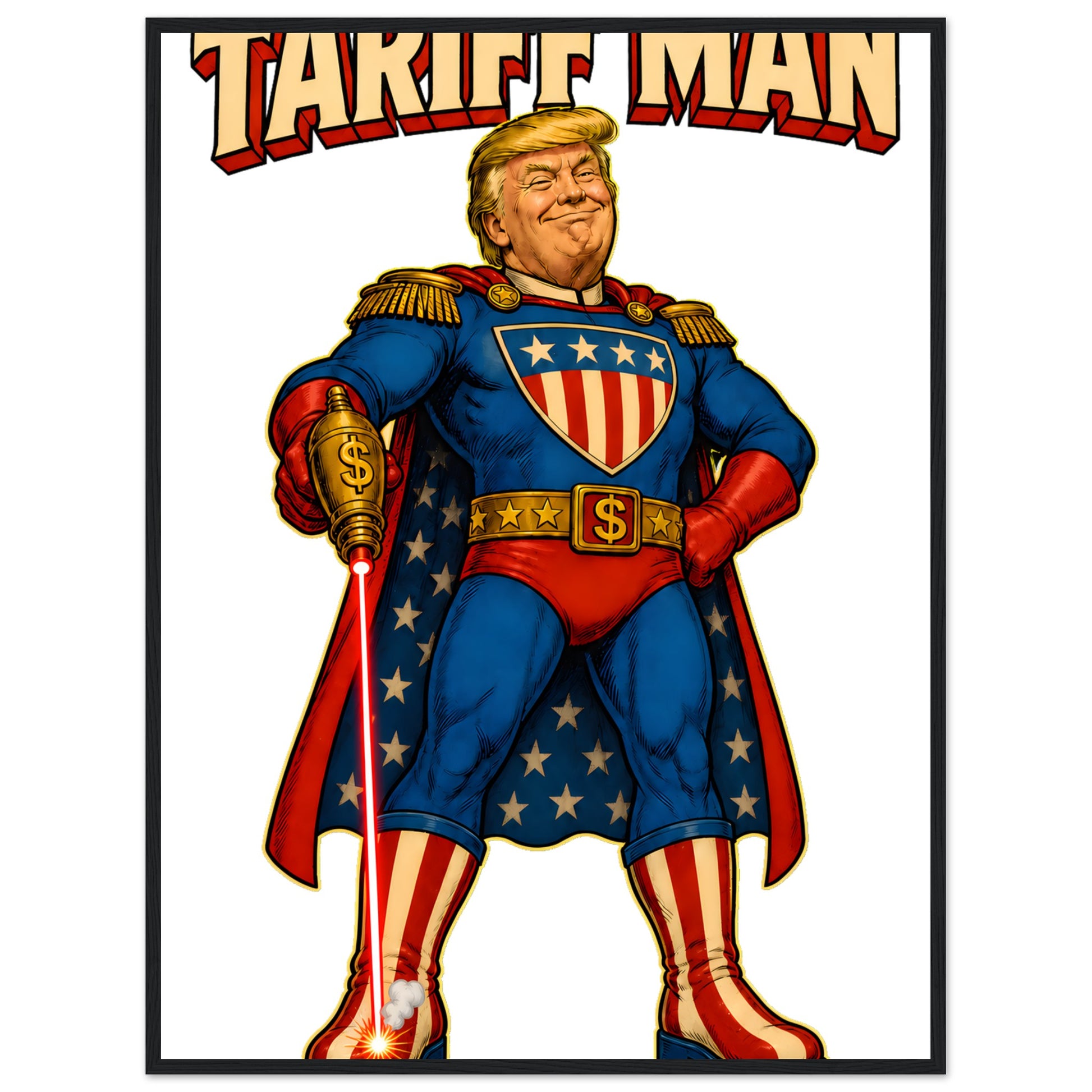 Tariff Man – Self-Shot Satire Framed Wall Art — product view 8