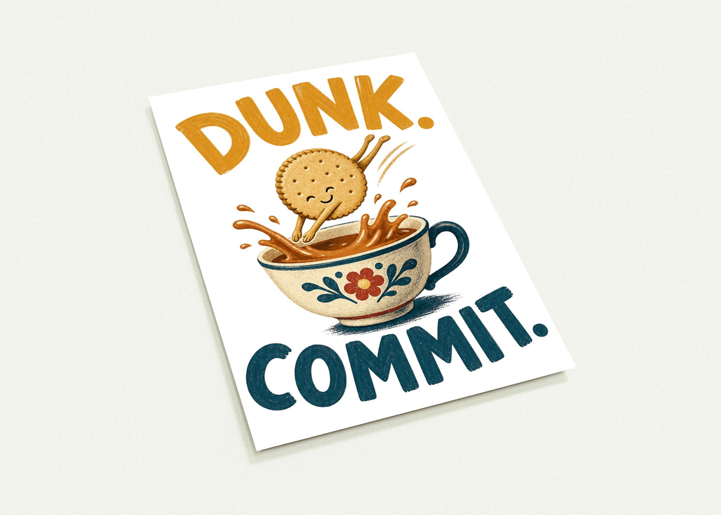 Dunk. Commit. Tea Biscuit Graphic Postcard Pack — product view 3
