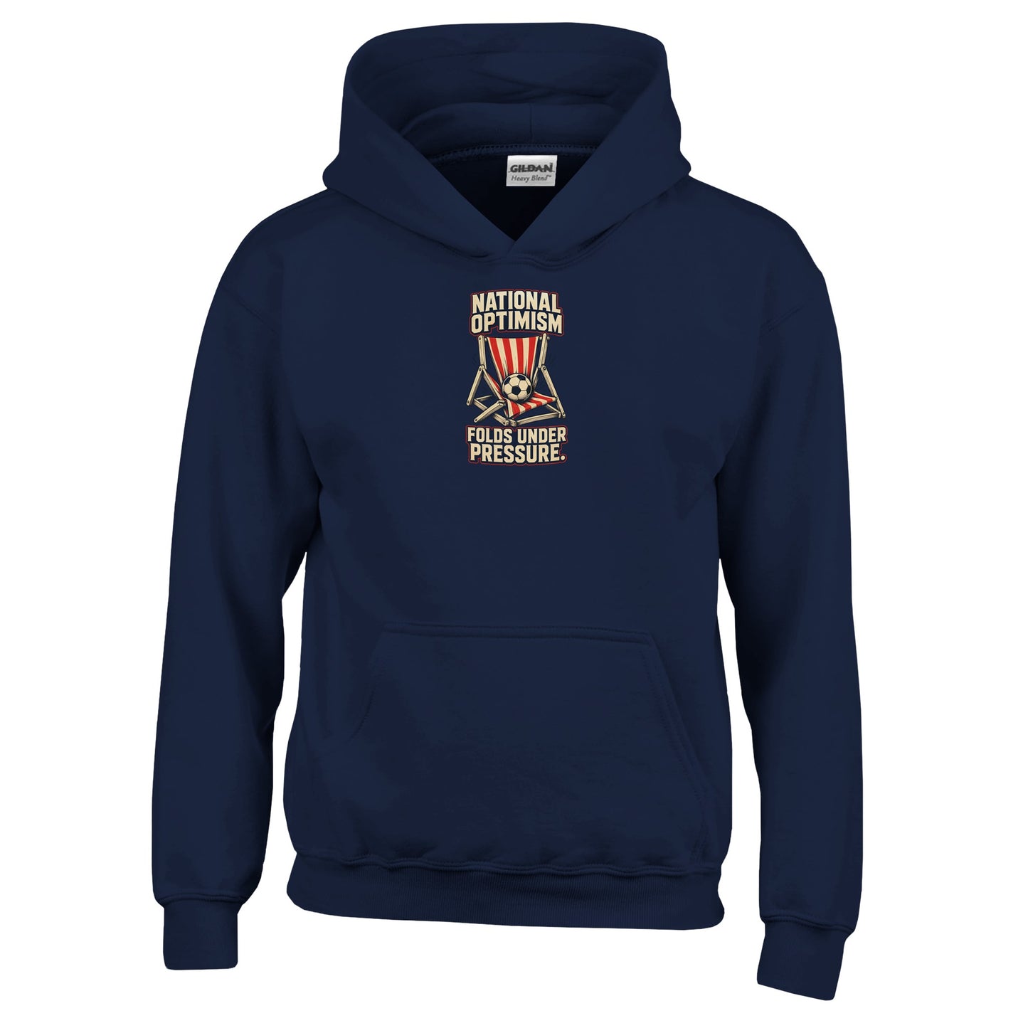 National Optimism Folds Under Pressure Football Kids' Hoodie — product view 7