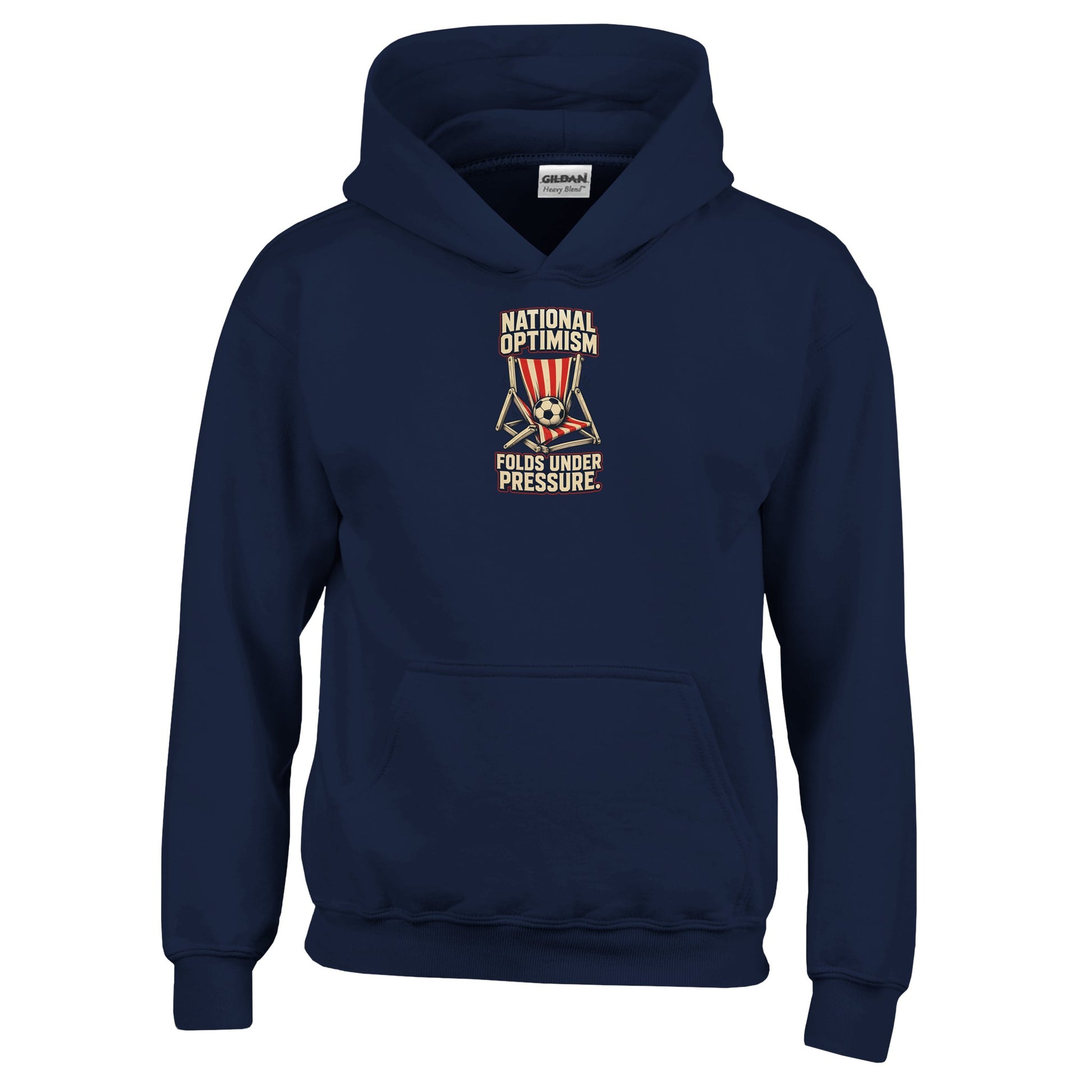 National Optimism Folds Under Pressure Football Kids' Hoodie — product view 7
