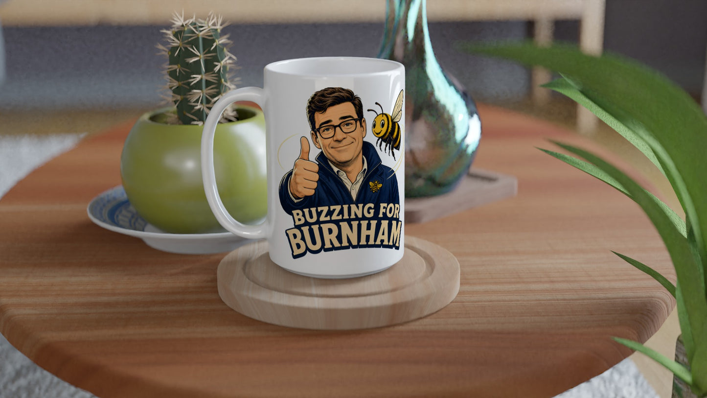 Buzzing for Burnham Large Mug — product view 4