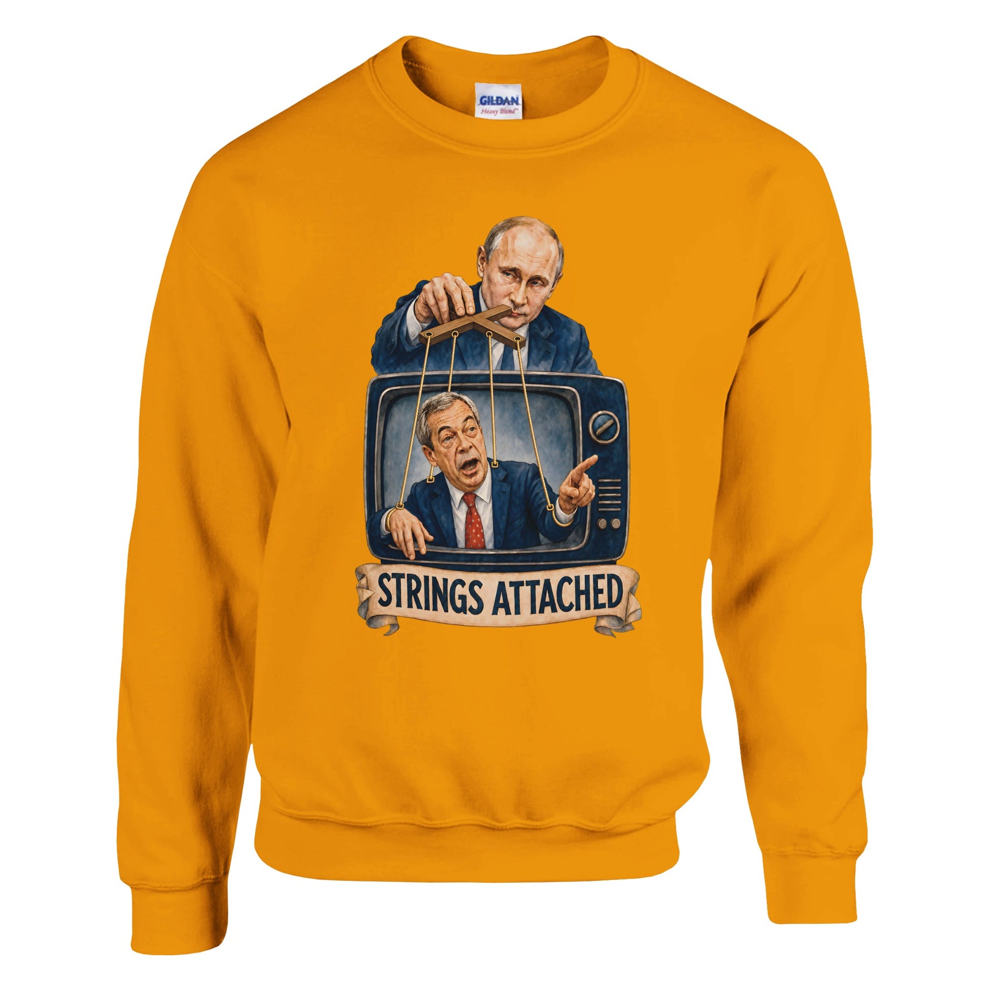 Strings Attached Political Satire Sweatshirt — product view 11
