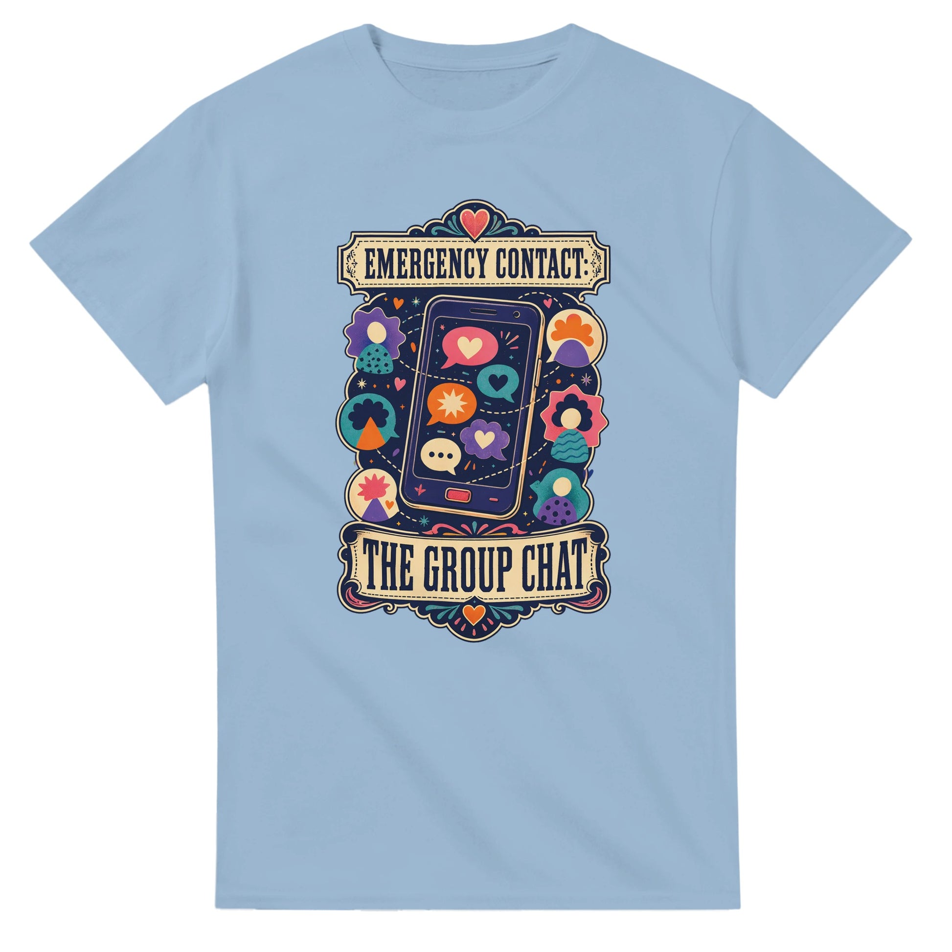 Emergency Contact — The Group Chat T-shirt — product view 3