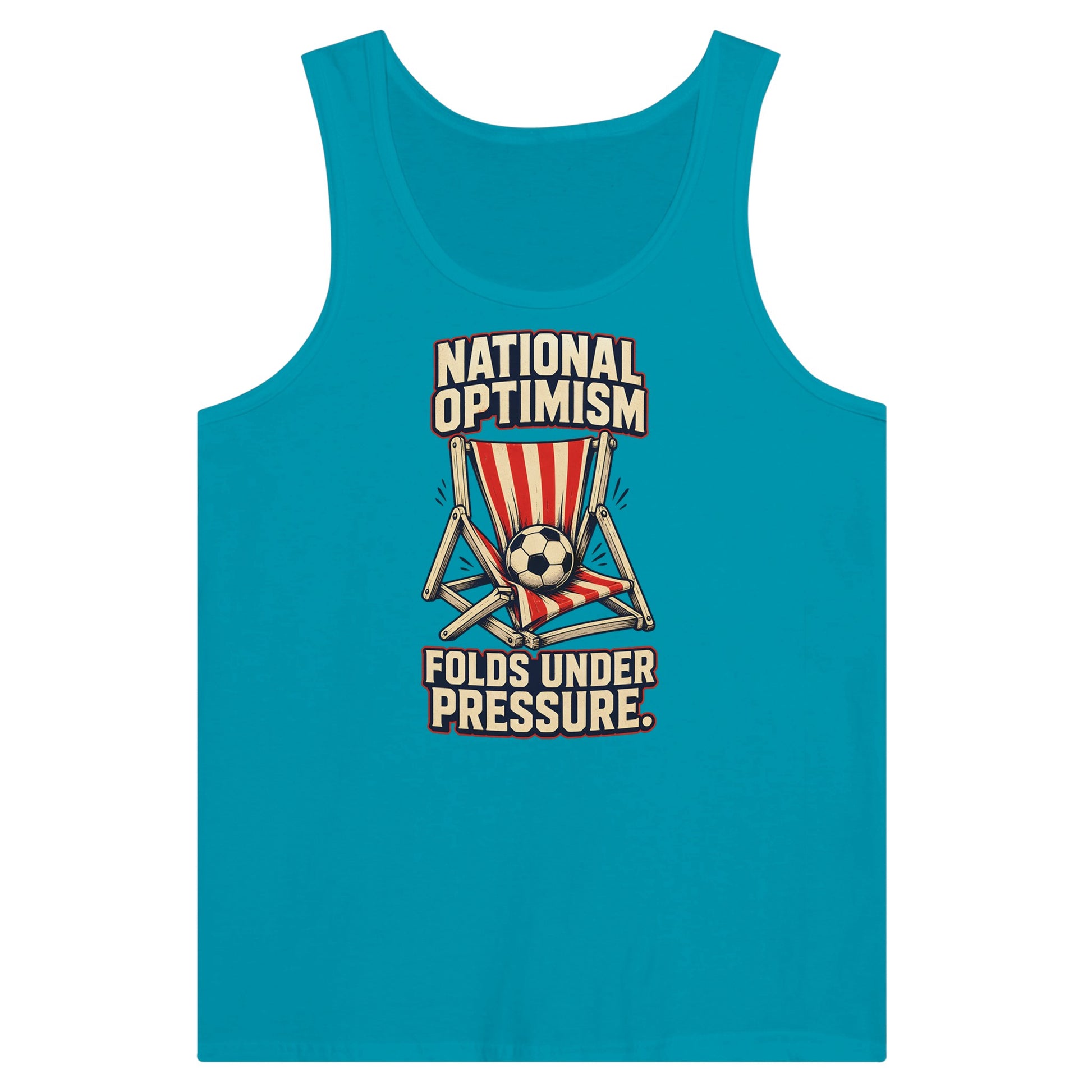 National Optimism Folds Under Pressure Football Premium Unisex Tank Top — product view 2