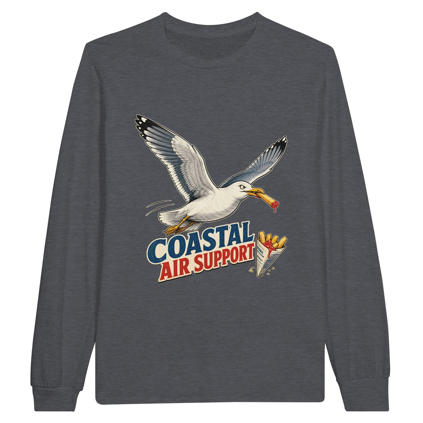 Coastal Air Support Seagull Graphic Long-Sleeve T-shirt — product view 2