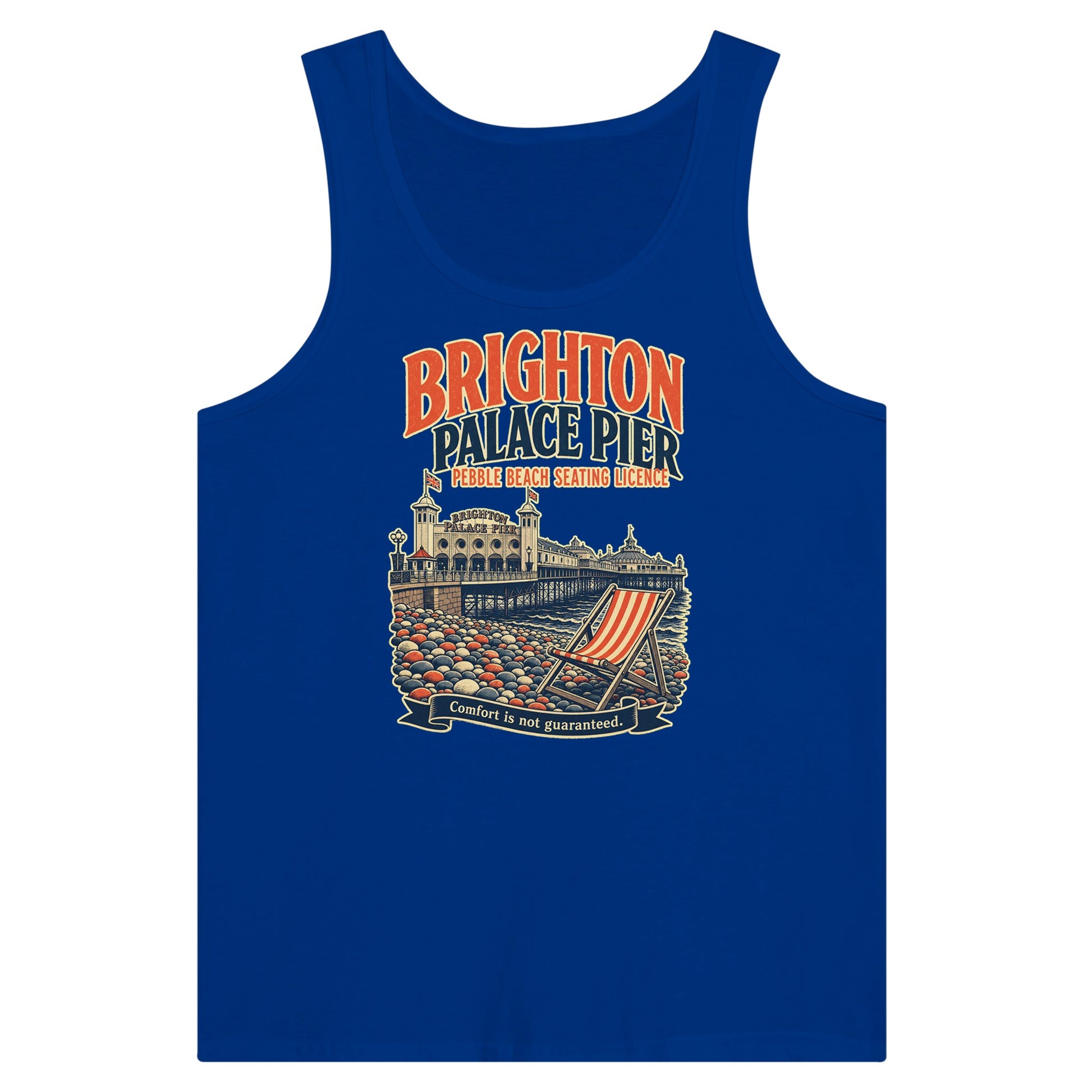 Brighton Pebble Beach Seating Licence Premium Unisex Tank Top — product view 3