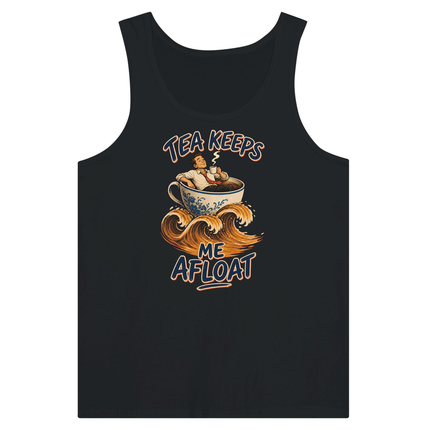 Tea Keeps Me Afloat Premium Unisex Tank Top — product view 8