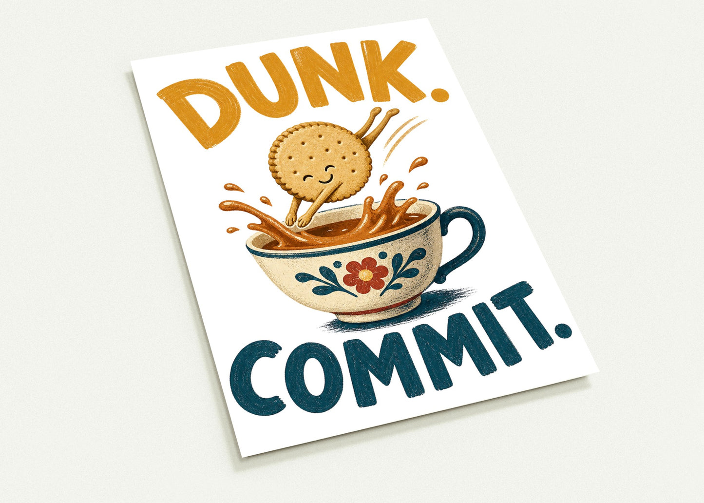 Dunk. Commit. Tea Biscuit Graphic Postcard Pack — product view 2