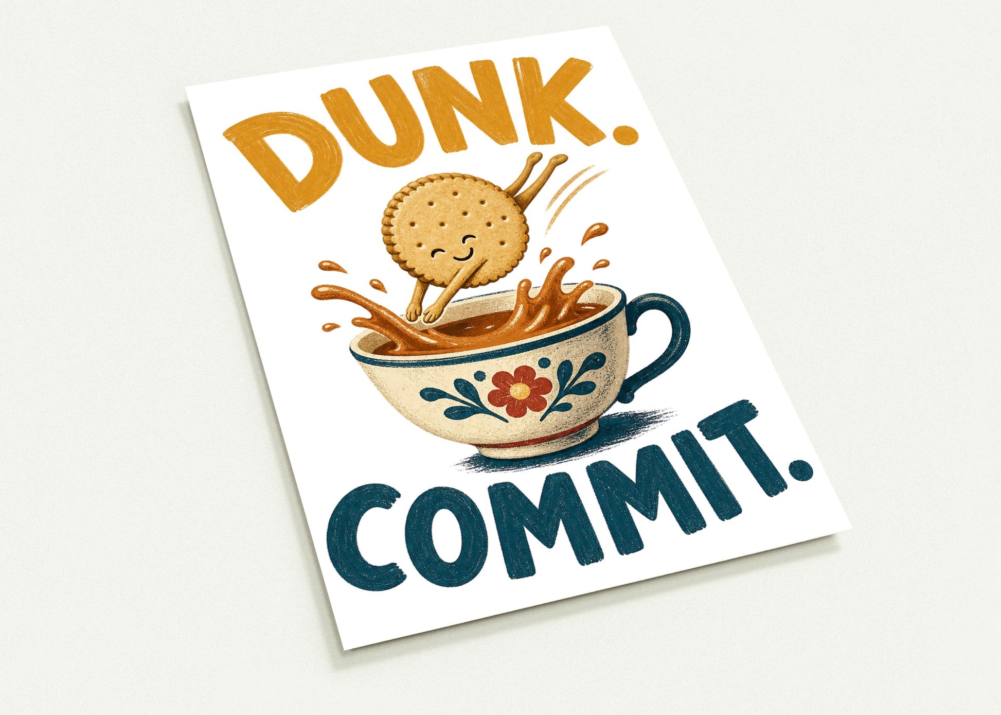Dunk. Commit. Tea Biscuit Graphic Postcard Pack — product view 2
