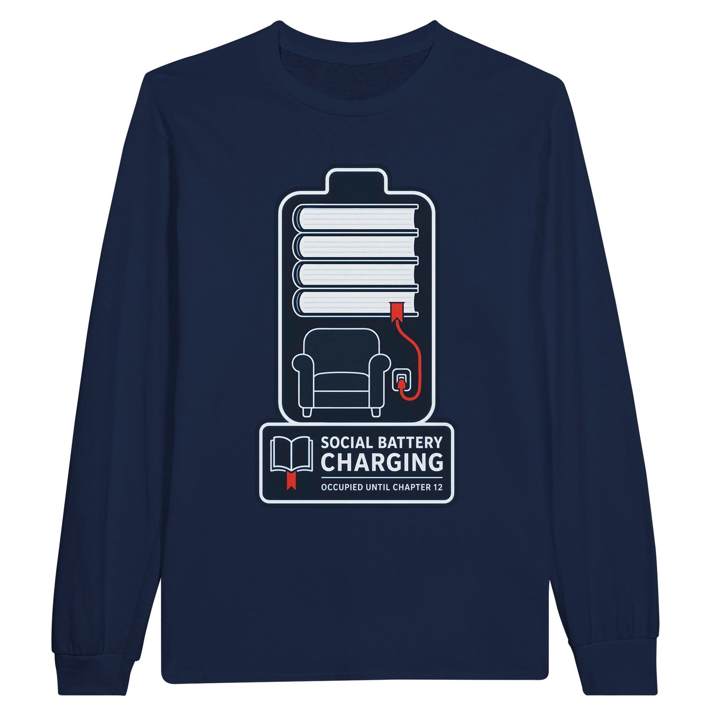 Social Battery Charging Long-Sleeve T-shirt — product view 11