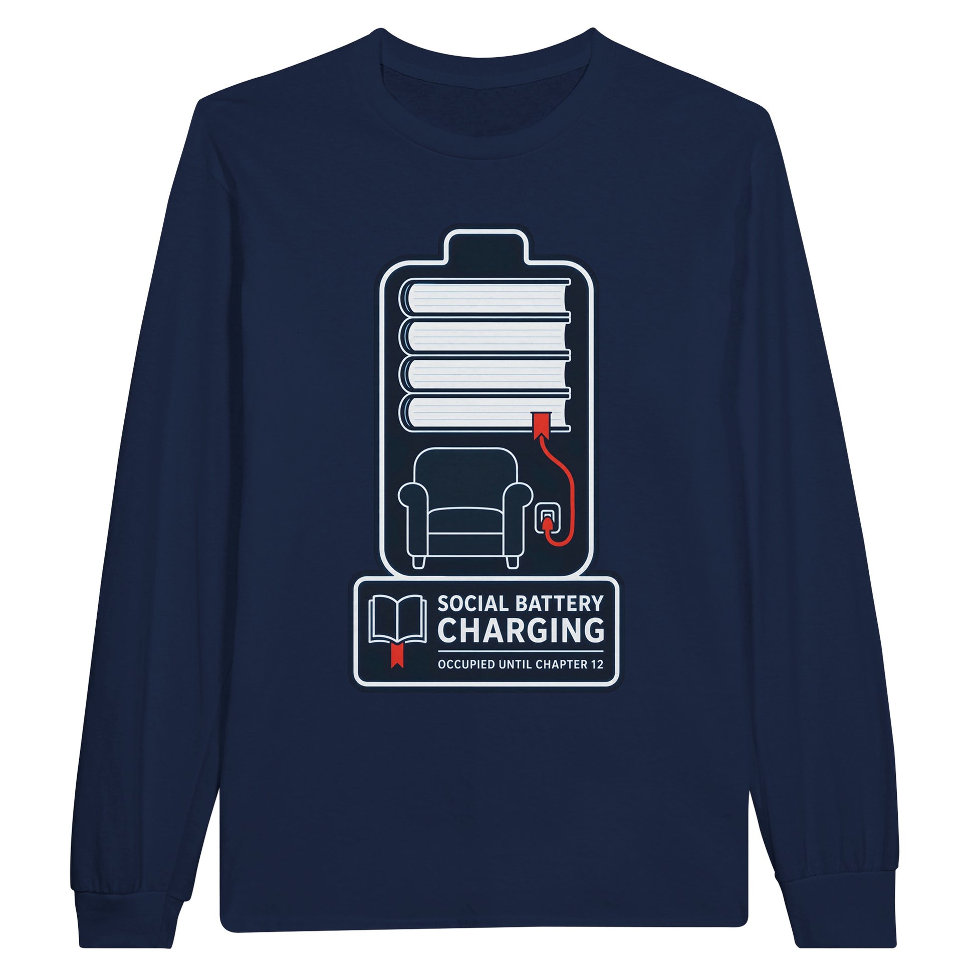 Social Battery Charging Long-Sleeve T-shirt — product view 11