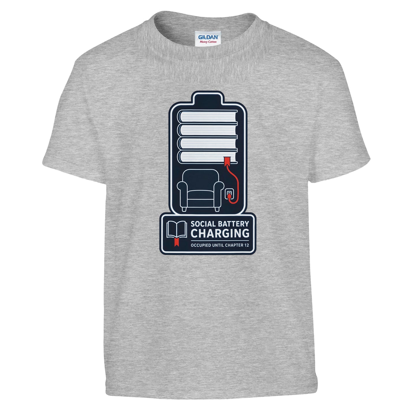 Social Battery Charging Kids' T-shirt — product view 4