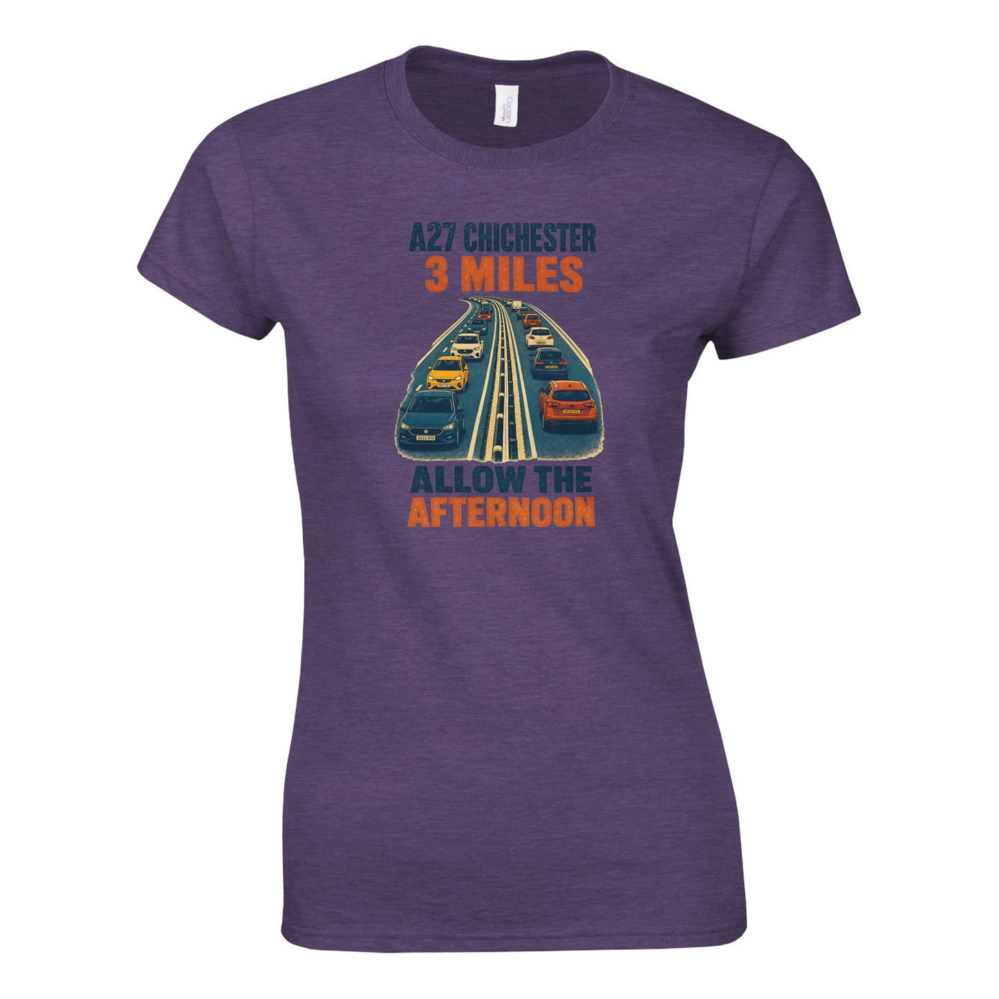 A27 Chichester – 3 Miles, Allow the Afternoon Women's T-shirt — product view 2