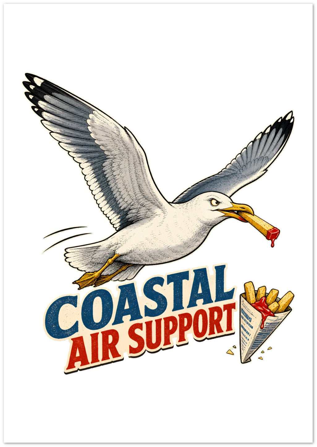 Coastal Air Support Seagull Graphic Greeting Card Pack — product view 2