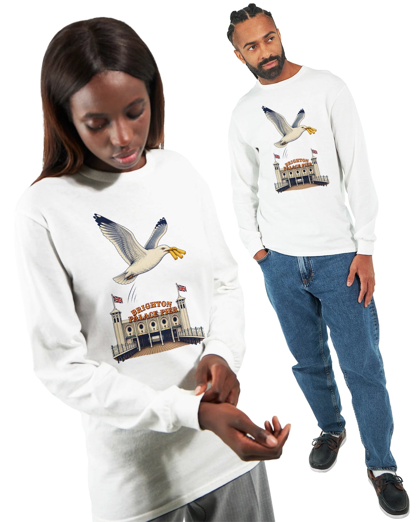 Brighton Palace Pier Chip Heist Long-Sleeve T-shirt — product view 15