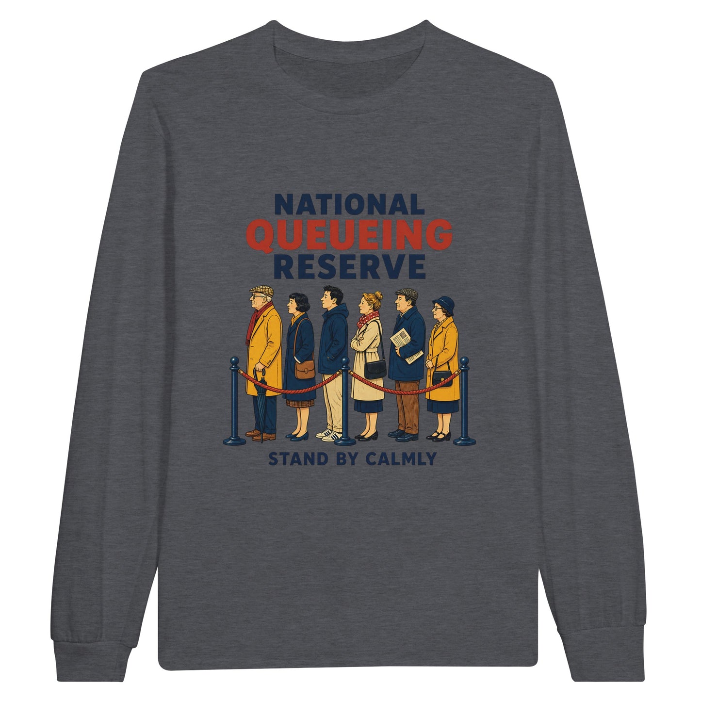 National Queueing Reserve – British Queue Graphic Long-Sleeve T-shirt — product view 2