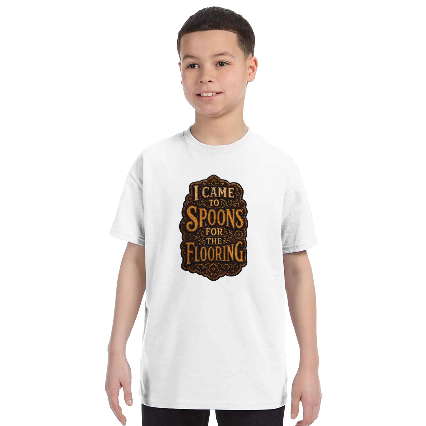 I Came to Spoons for the Flooring Kids' T-shirt — product view 16