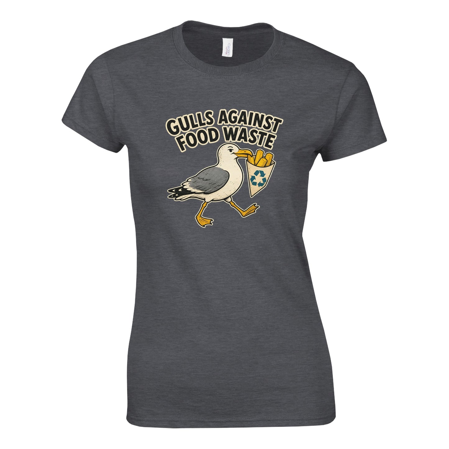 Gulls Against Food Waste Graphic Women's T-shirt — product view 4