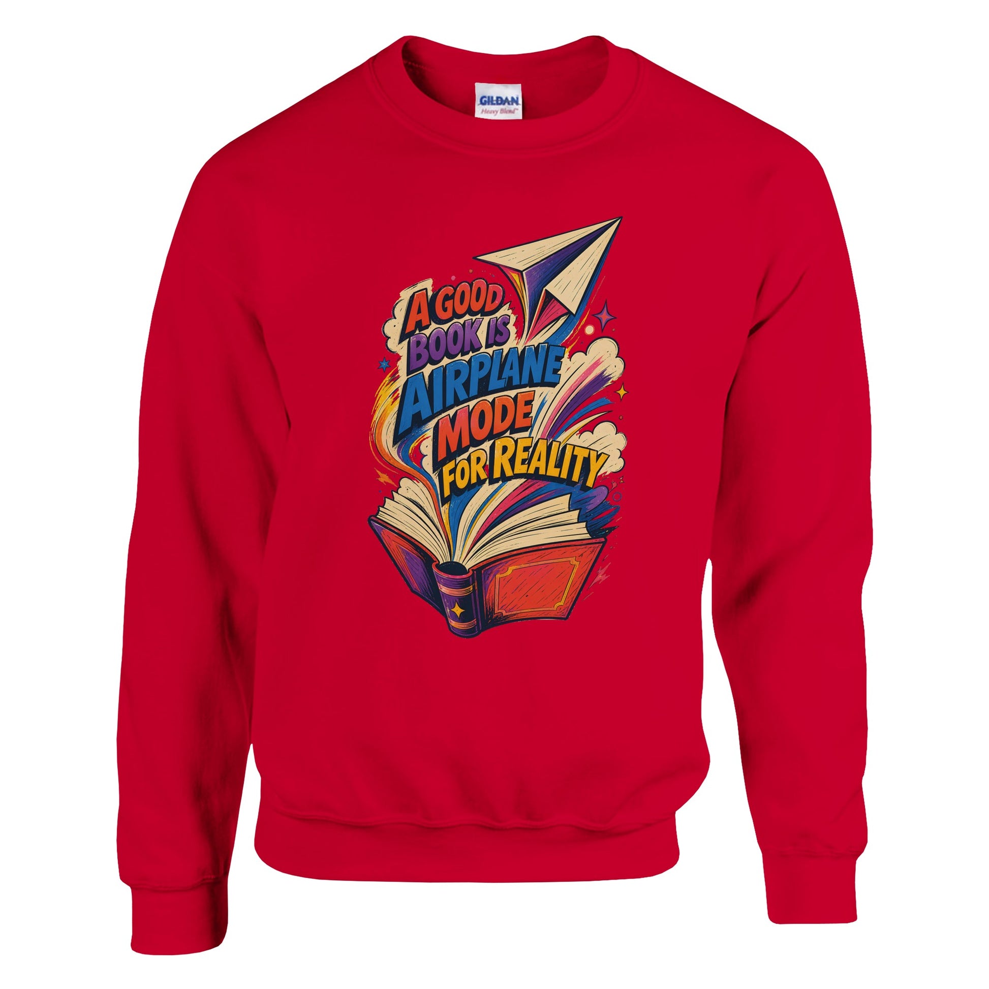 A Good Book Is Airplane Mode for Reality Sweatshirt — product view 3