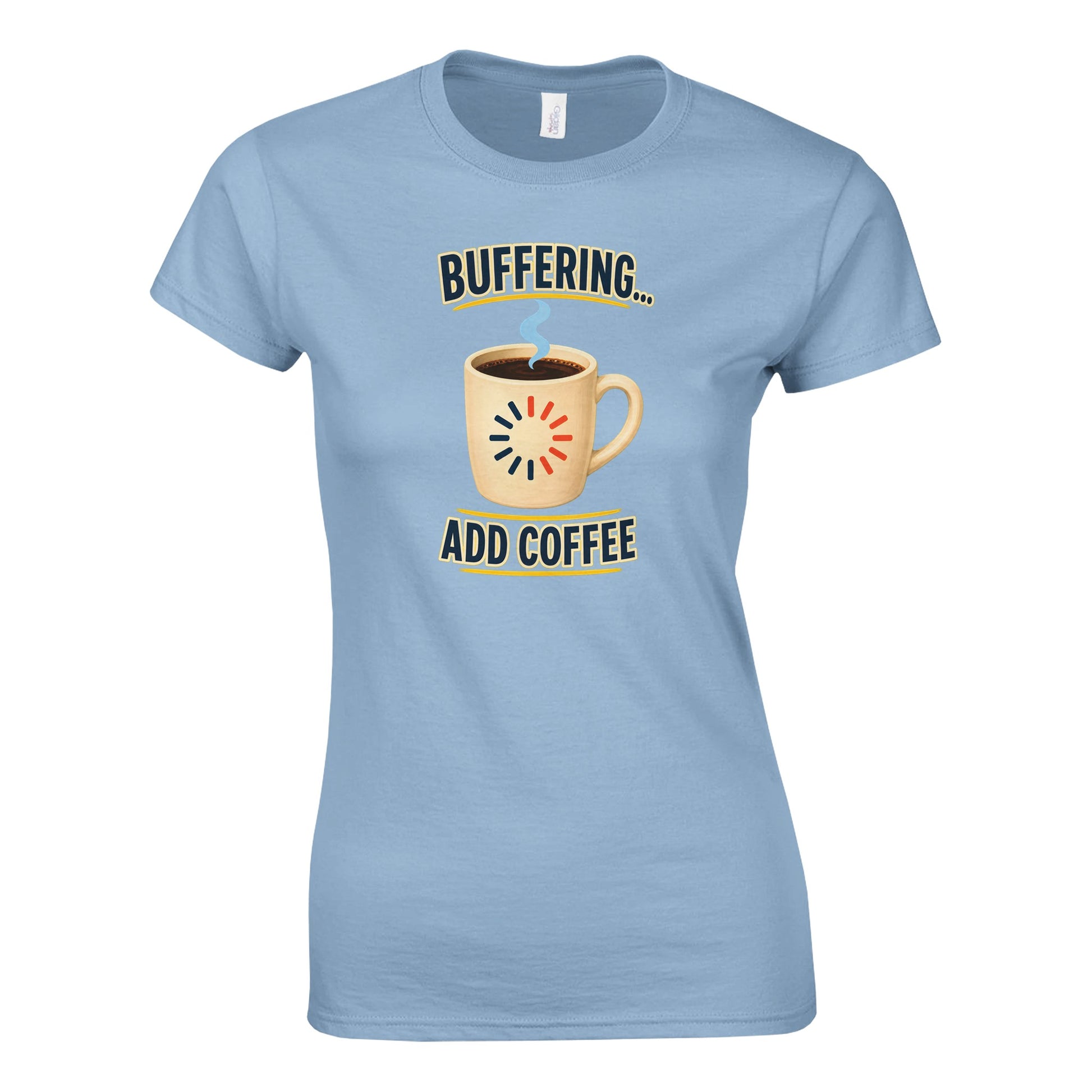 Buffering... Add Coffee — Outlined Loading Mug Graphic Women's T-shirt — product view 4