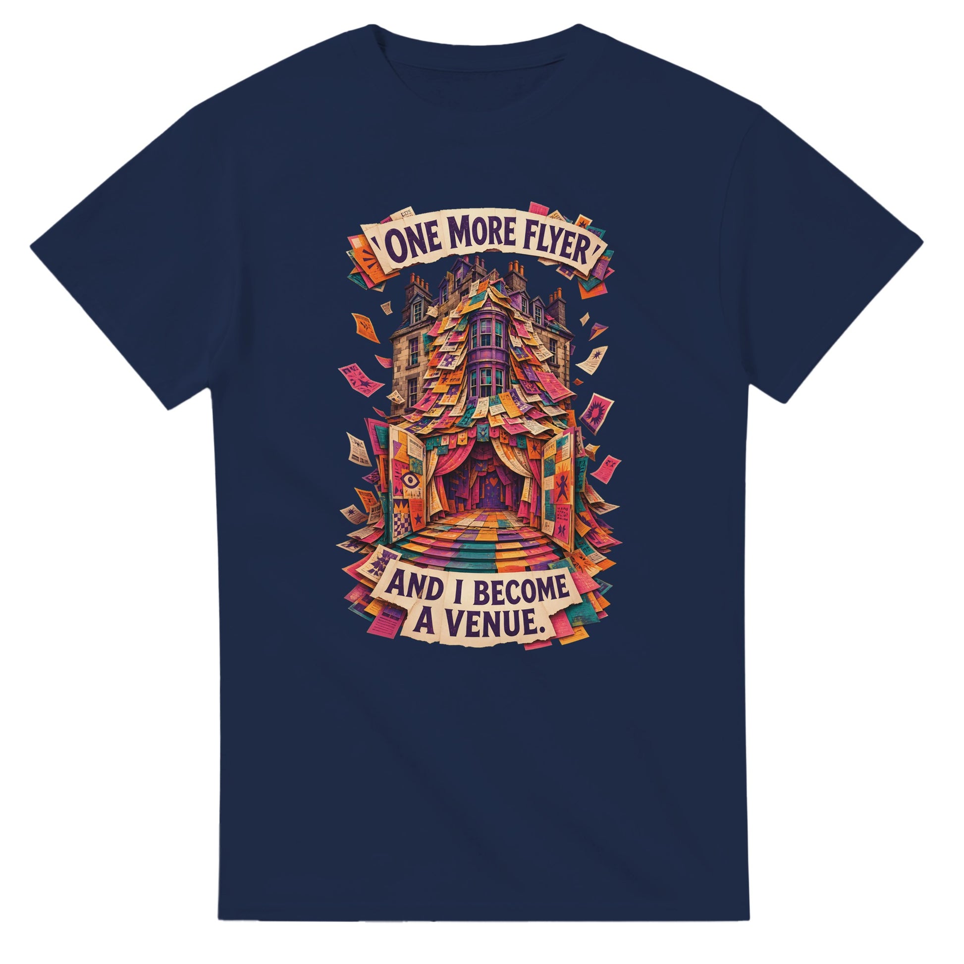 One More Flyer and I Become a Venue T-shirt — product view 5
