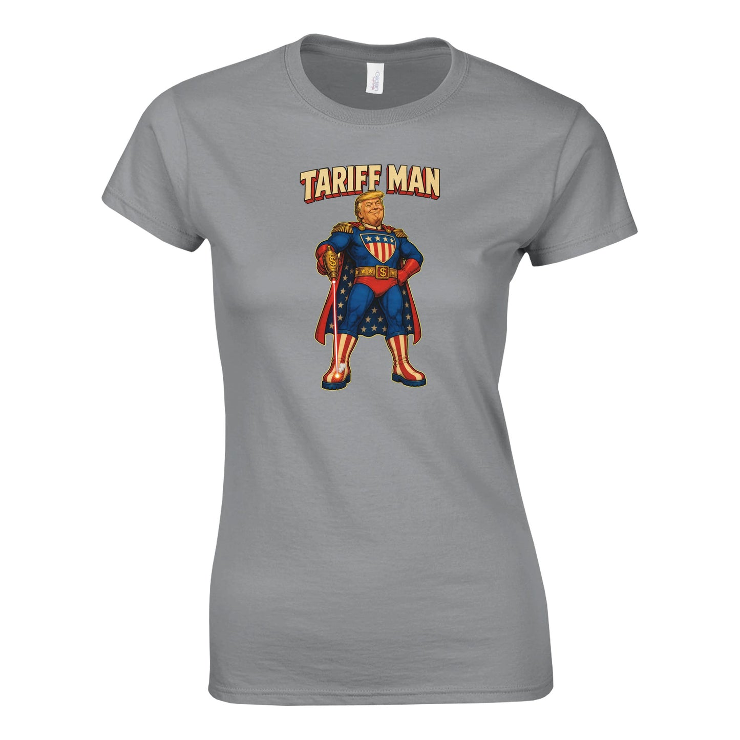 Tariff Man – Self-Shot Satire Women's T-shirt — product view 10