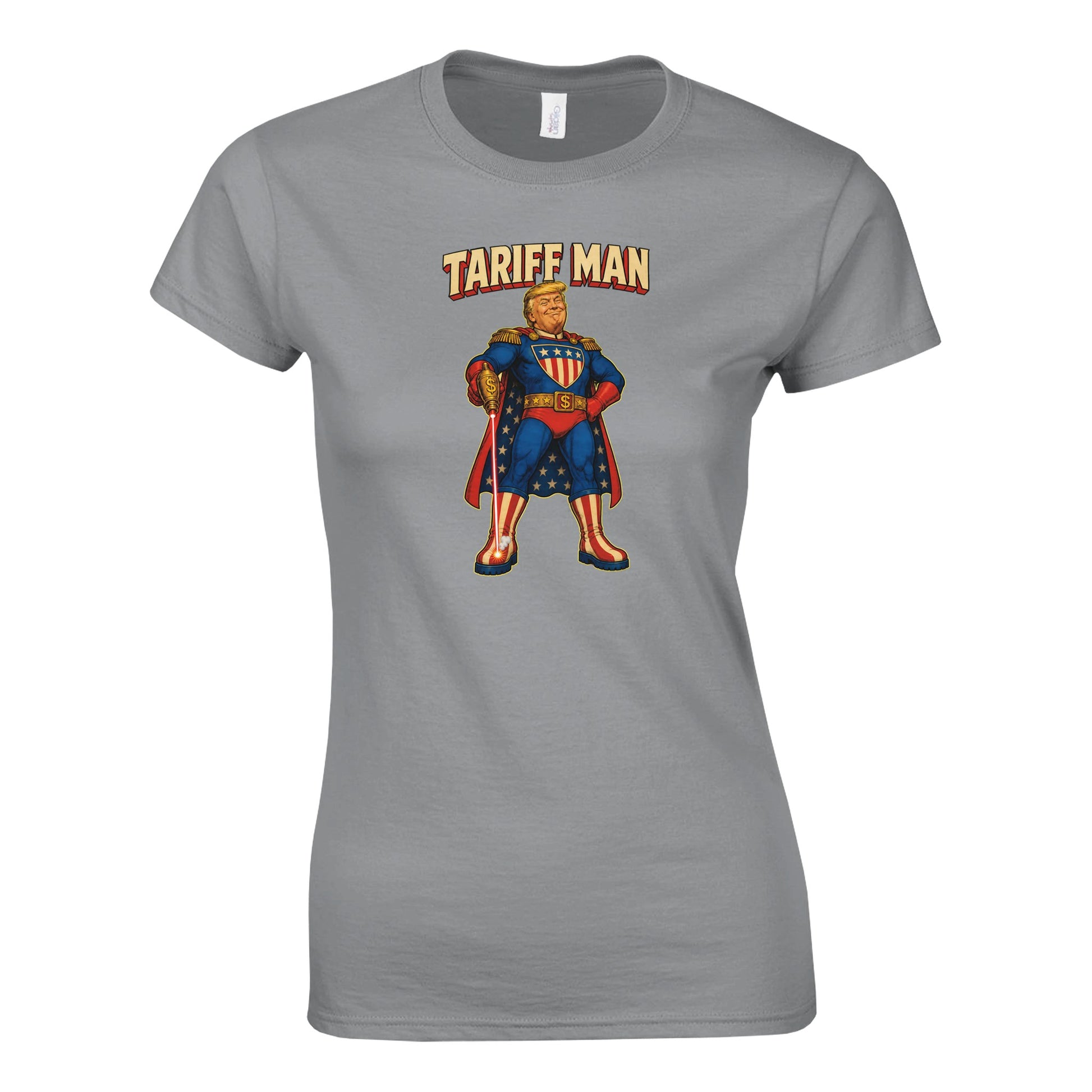 Tariff Man – Self-Shot Satire Women's T-shirt — product view 10