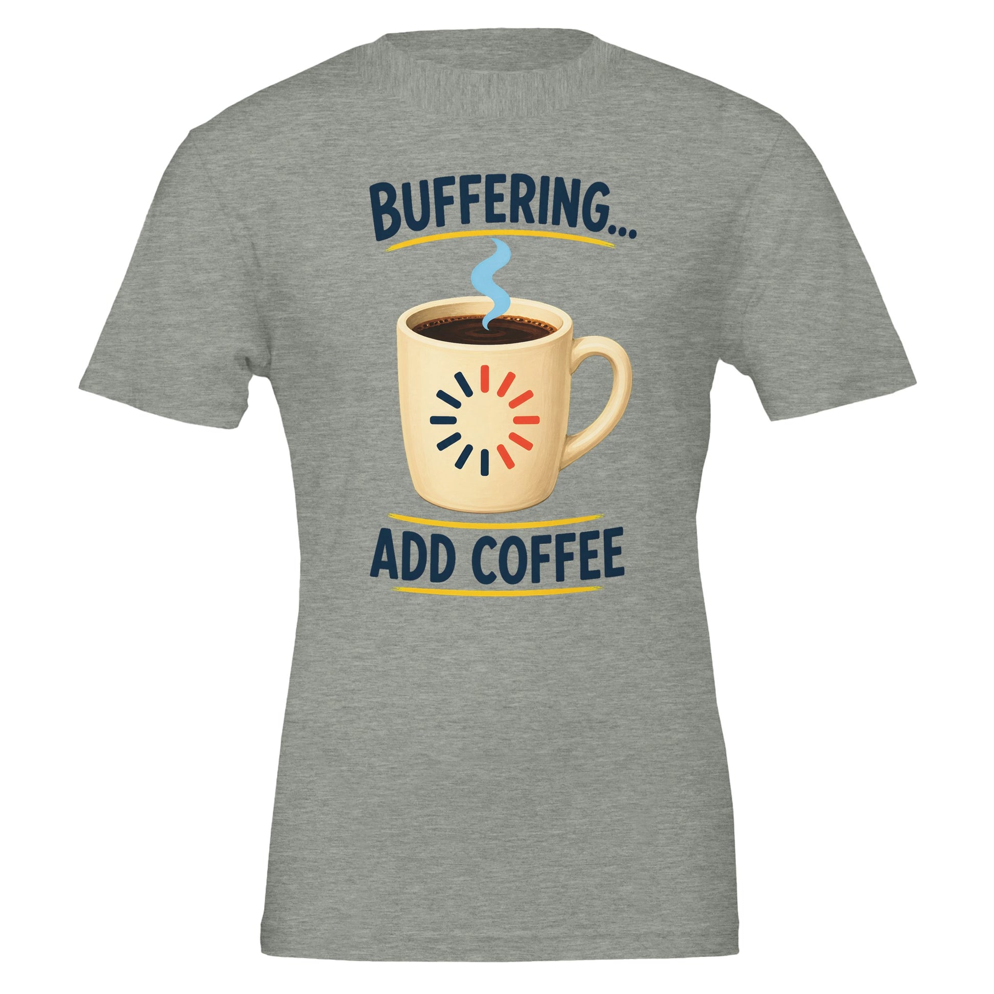 Buffering Brew — Add Coffee Tech Graphic T-shirt — product view 3