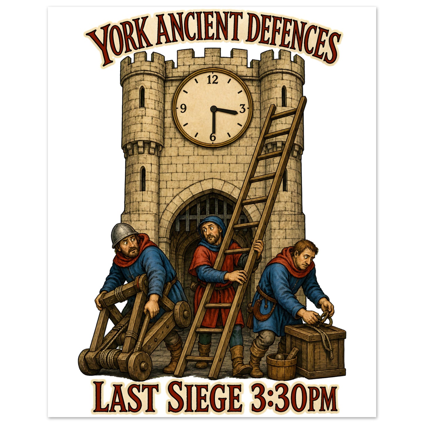 York Ancient Defences – Last Siege 3:30pm Aluminium Print — product view 2