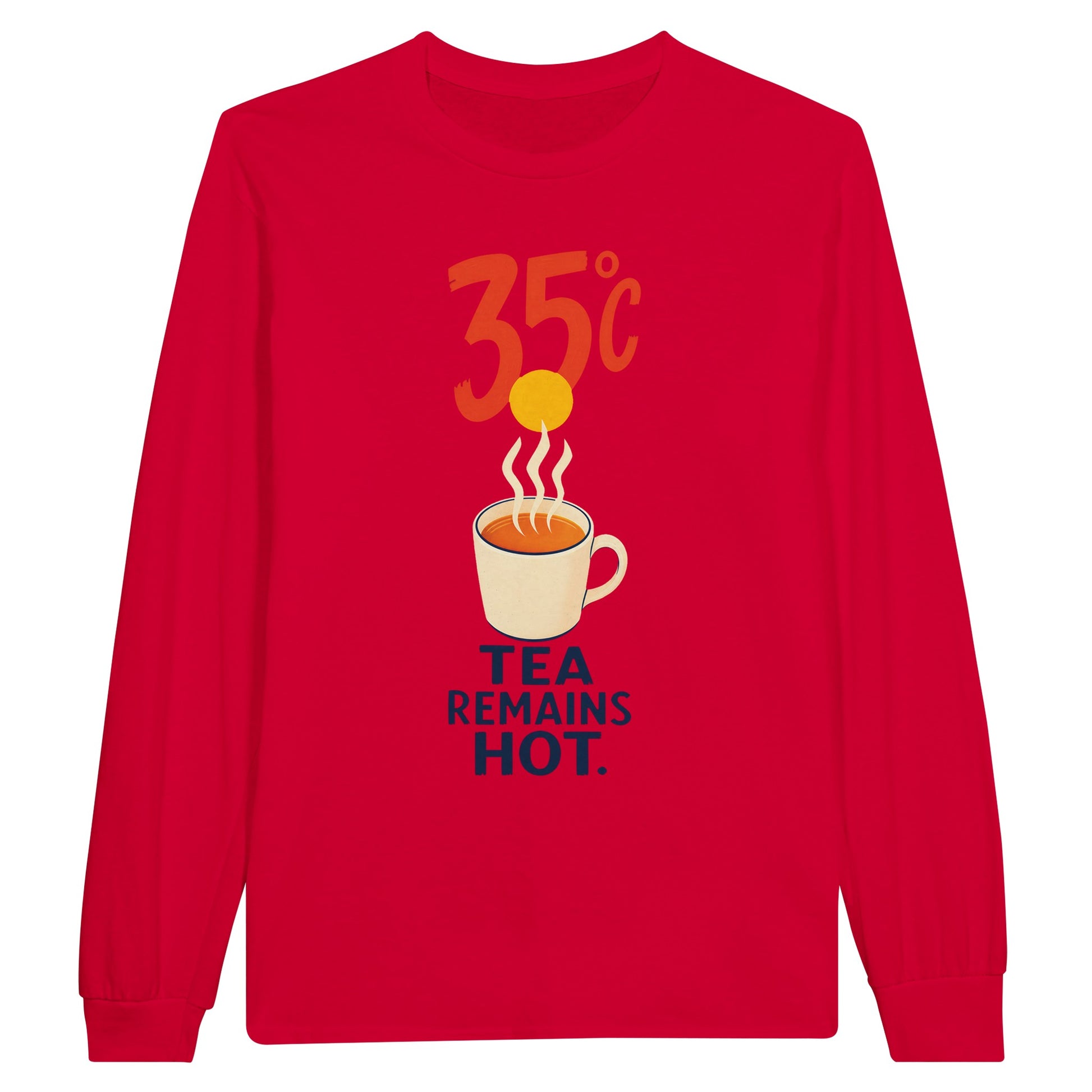 35°C — Tea Remains Hot Long-Sleeve T-shirt — product view 9