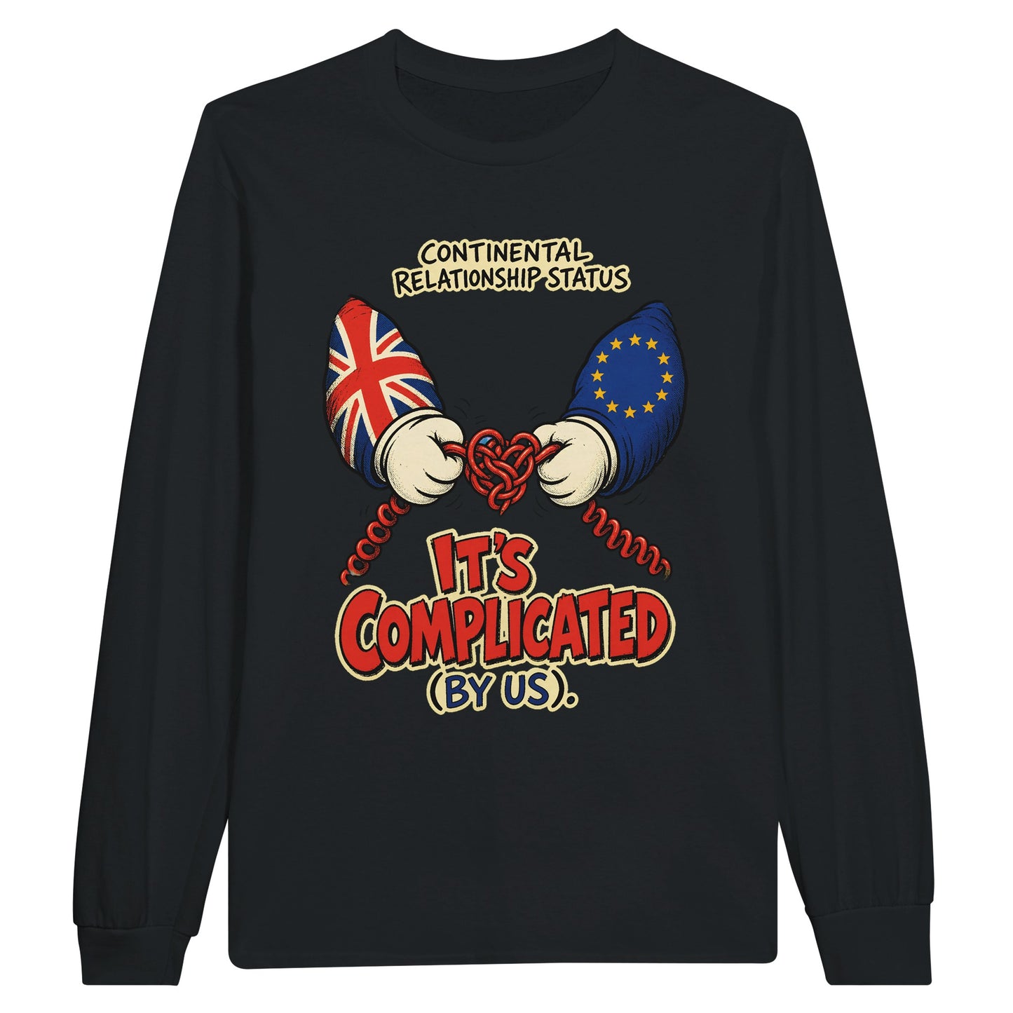 It's Complicated (By Us) UK–EU 1990s Cartoon Long-Sleeve T-shirt — product view 7