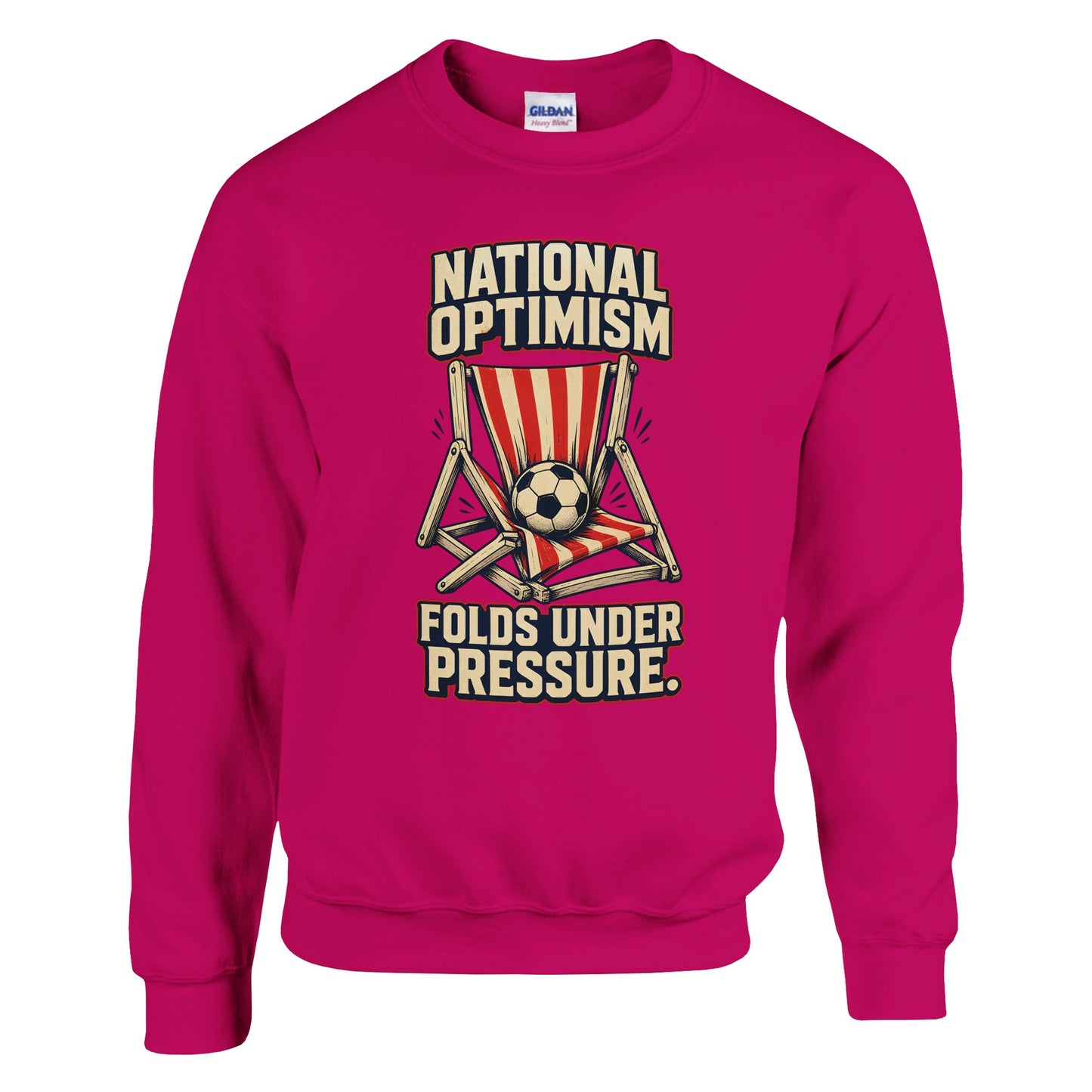 National Optimism Folds Under Pressure Football Sweatshirt — product view 2