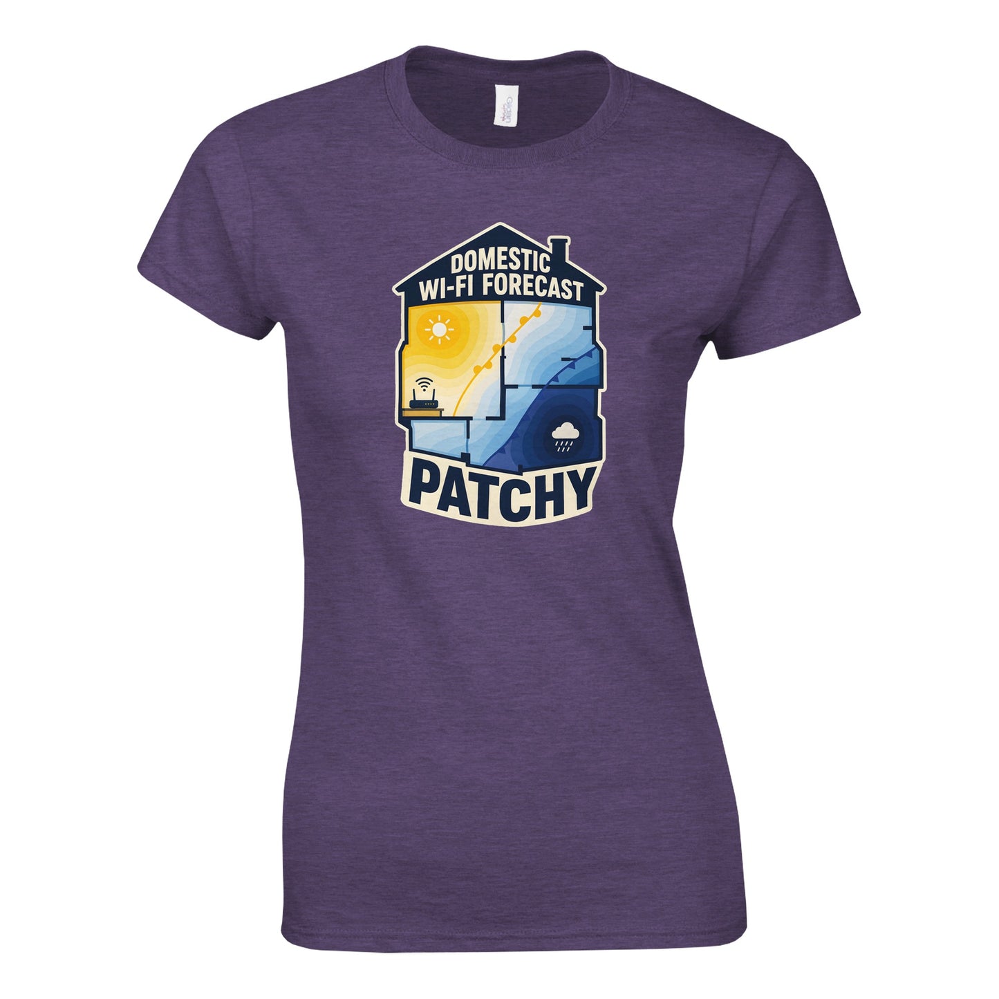 Domestic Wi-Fi Forecast Patchy Women's T-shirt — product view 2