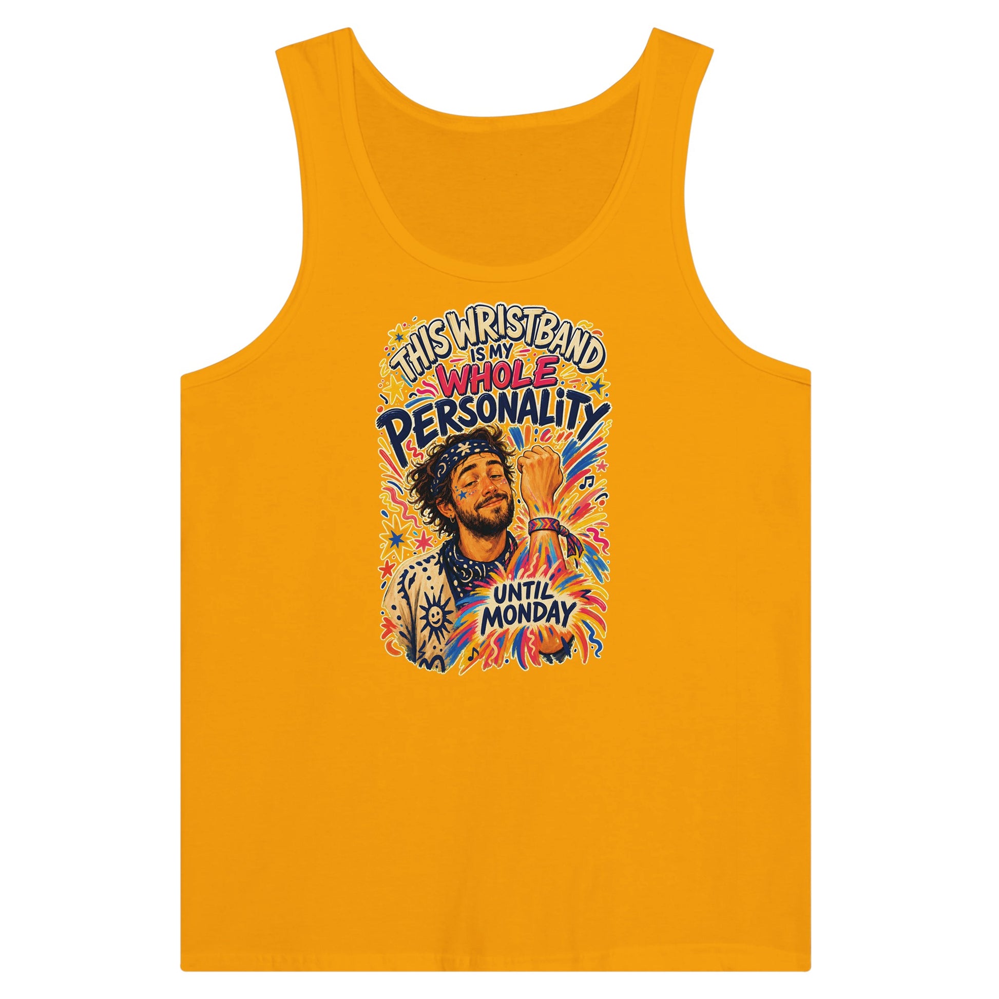 This Wristband Is My Whole Personality Until Monday Premium Unisex Tank Top — product view 11