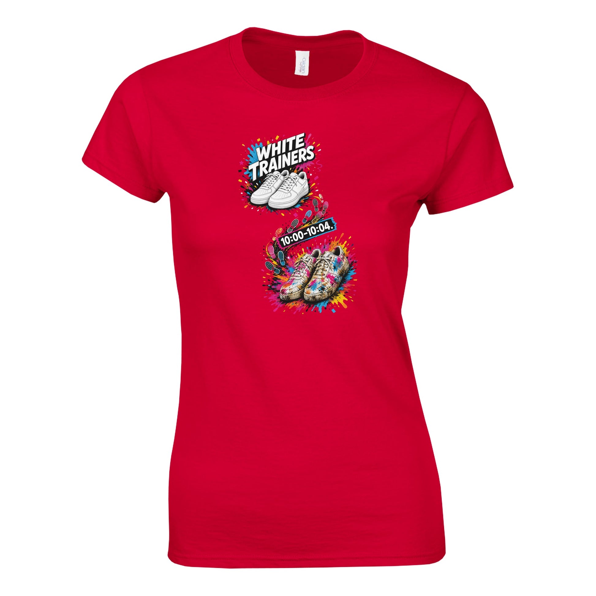 White Trainers: 10:00–10:04 Women's T-shirt — product view 2