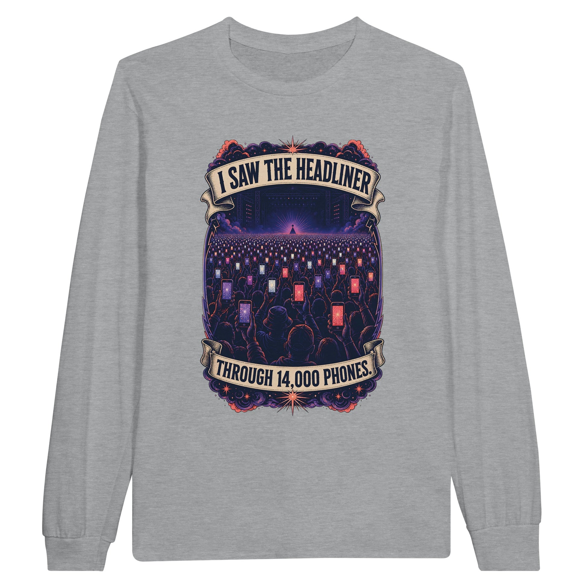 The Headliner Through 14,000 Phones Long-Sleeve T-shirt — product view 6