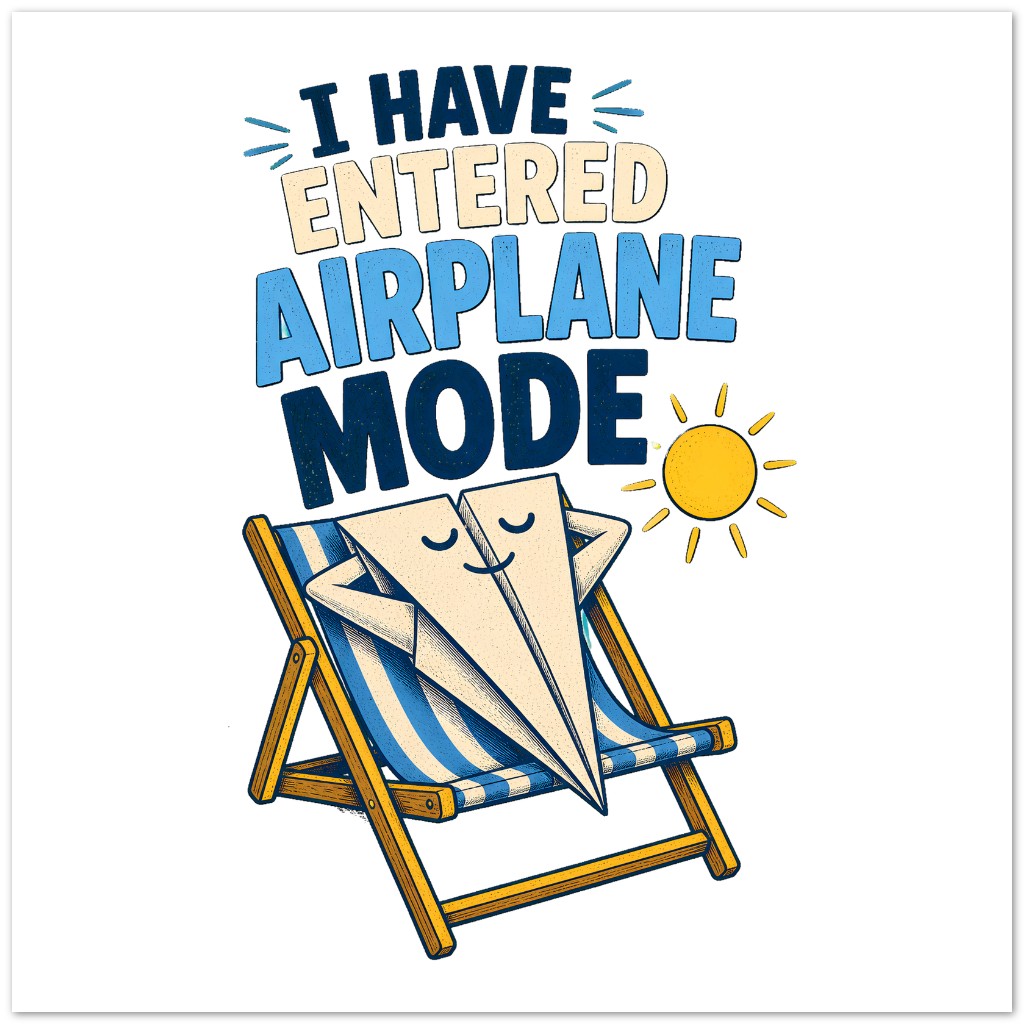 I Have Entered Airplane Mode Graphic Greeting Card Pack — product view 2