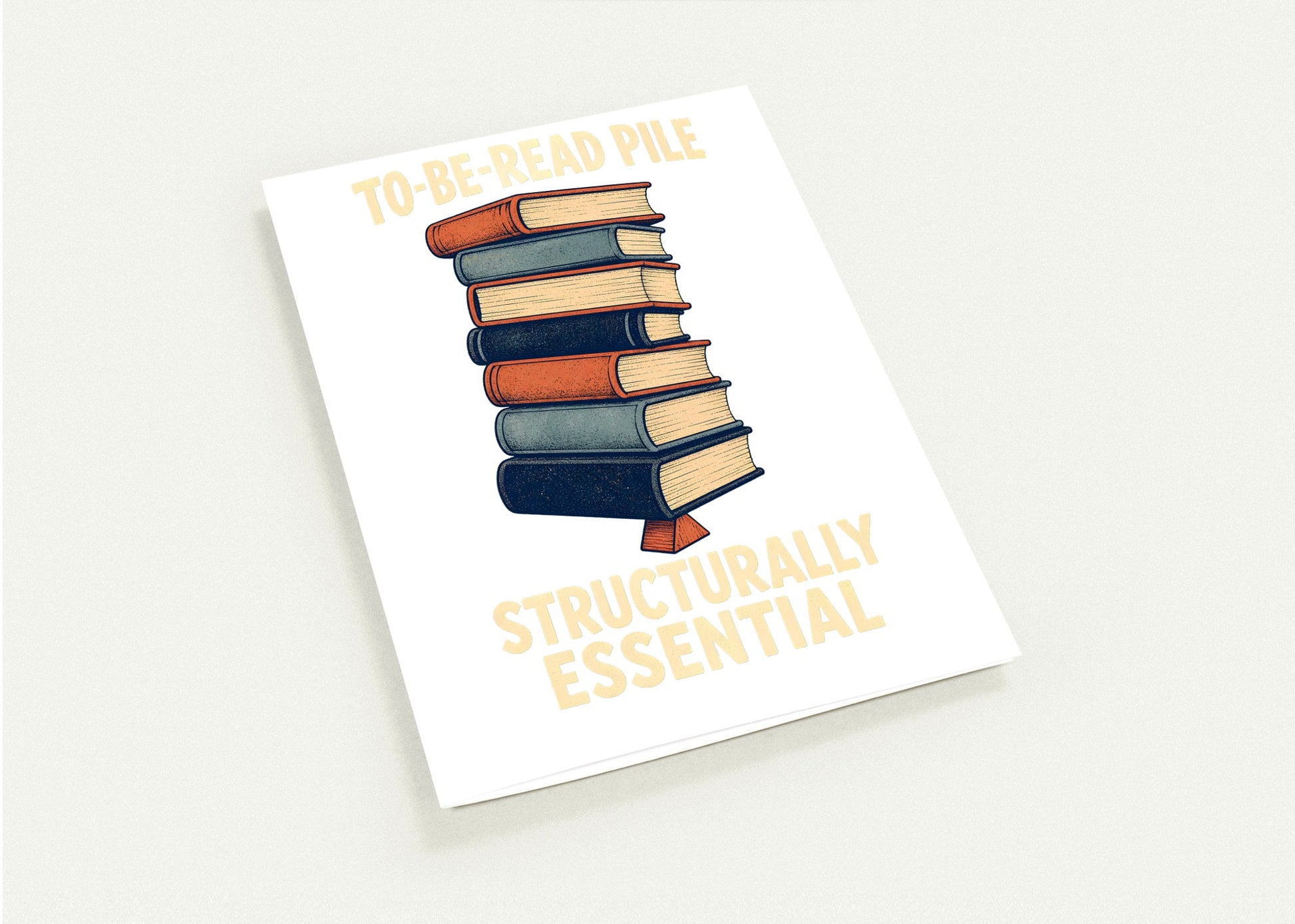 To-Be-Read Pile: Structurally Essential Book Graphic Greeting Card Pack — product view 4