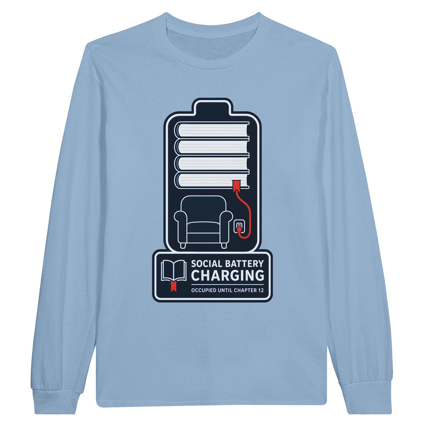 Social Battery Charging Long-Sleeve T-shirt — product view 8