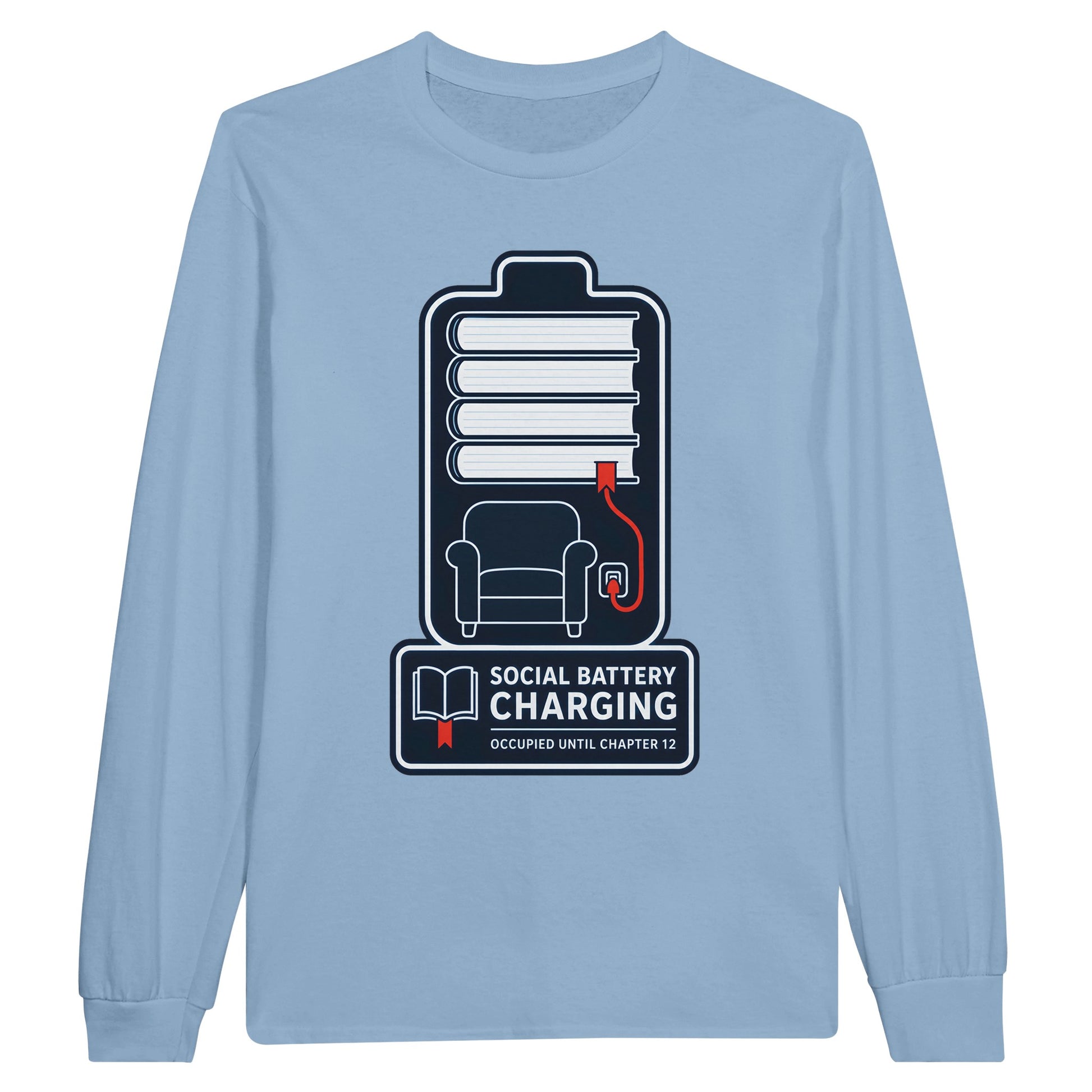 Social Battery Charging Long-Sleeve T-shirt — product view 8