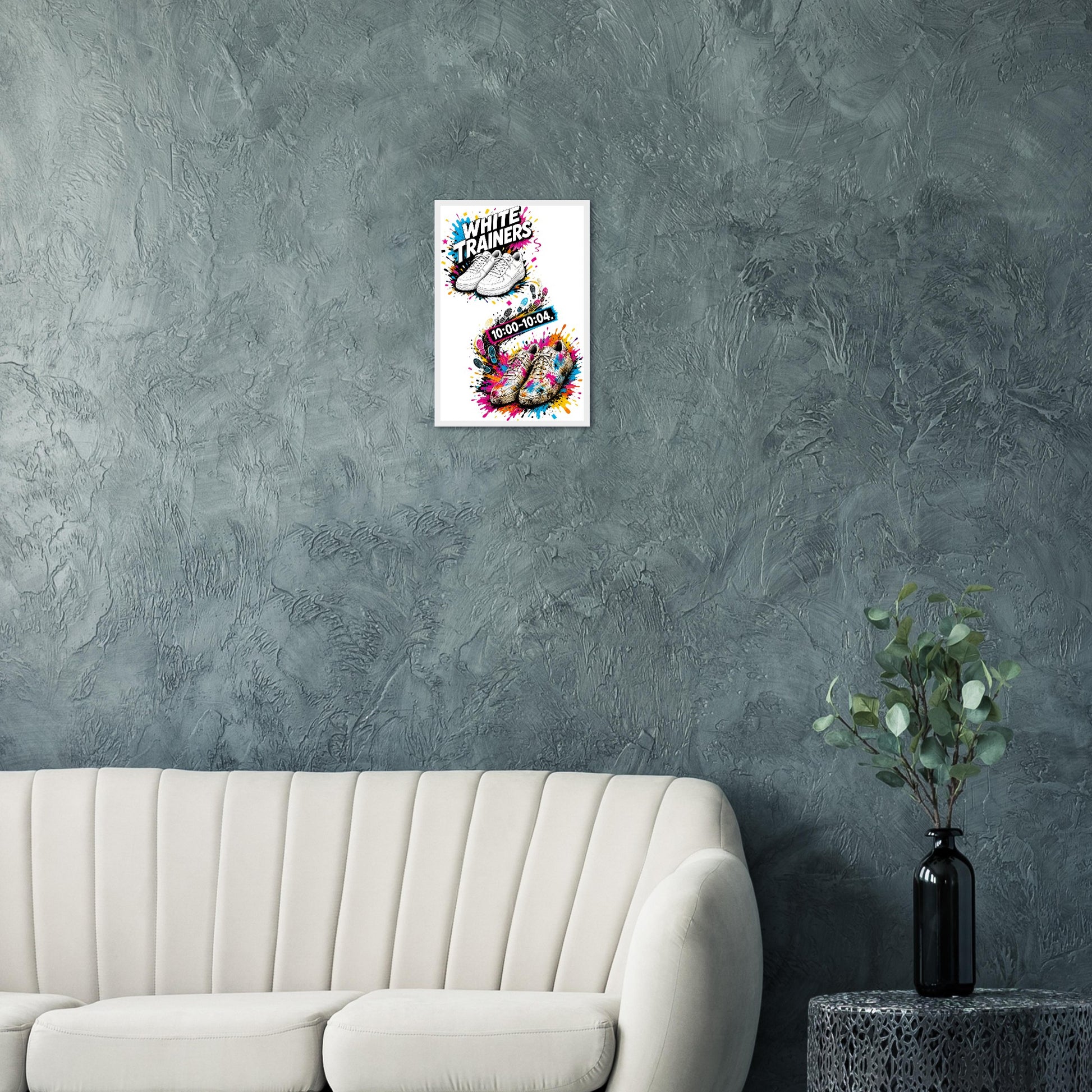 White Trainers: 10:00–10:04 Framed Wall Art — product view 12
