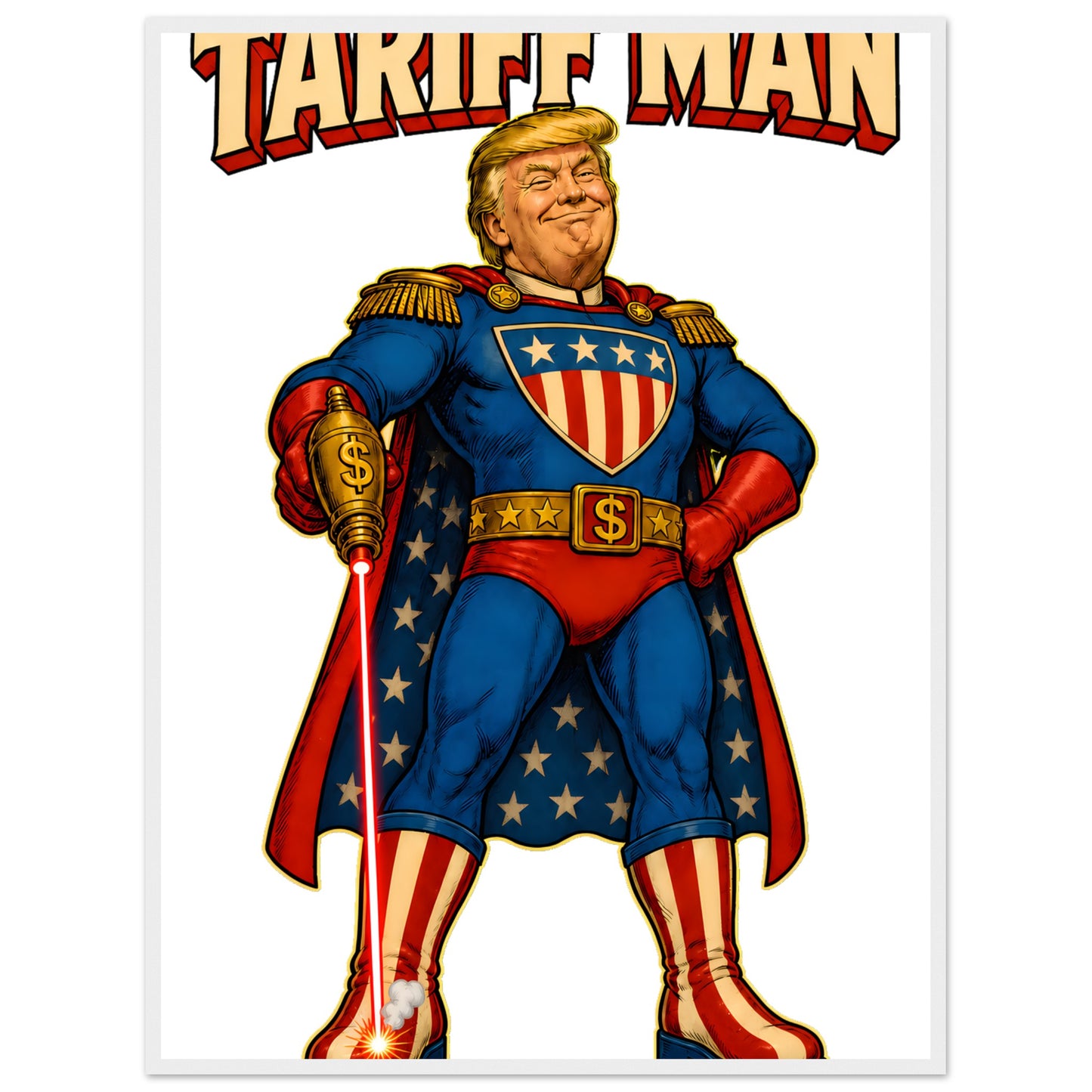 Tariff Man – Self-Shot Satire Framed Wall Art — product view 7