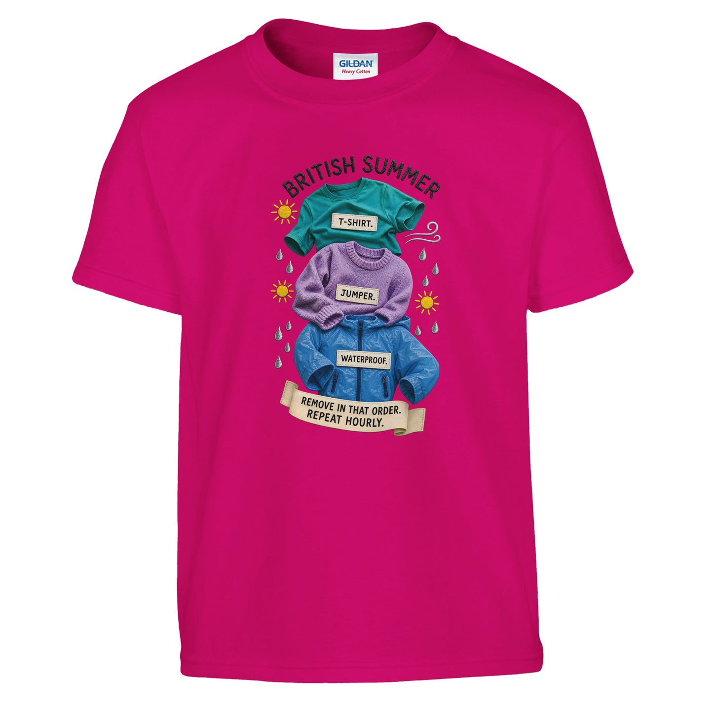British Summer: Repeat Layers Hourly Kids' T-shirt — product view 11