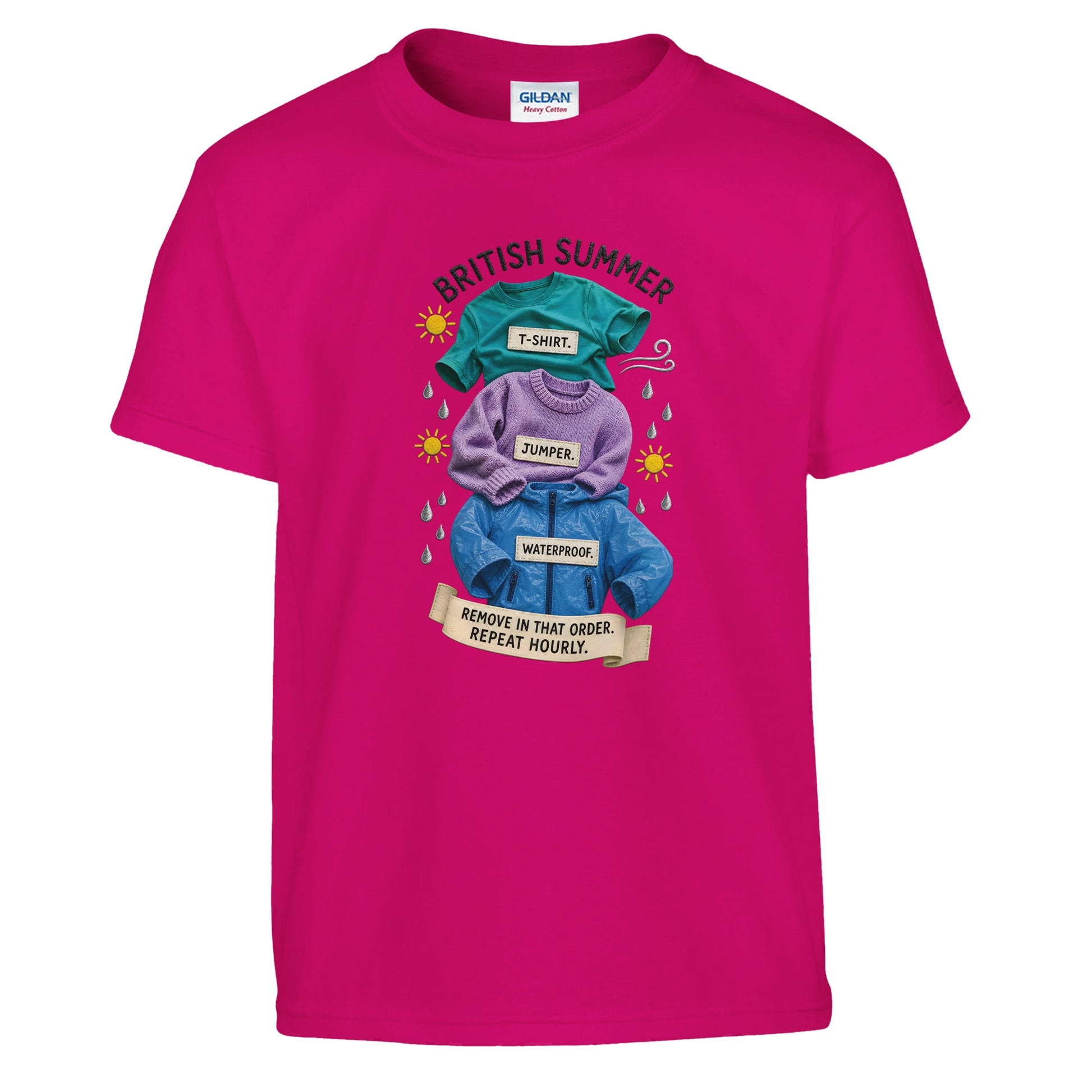 British Summer: Repeat Layers Hourly Kids' T-shirt — product view 11